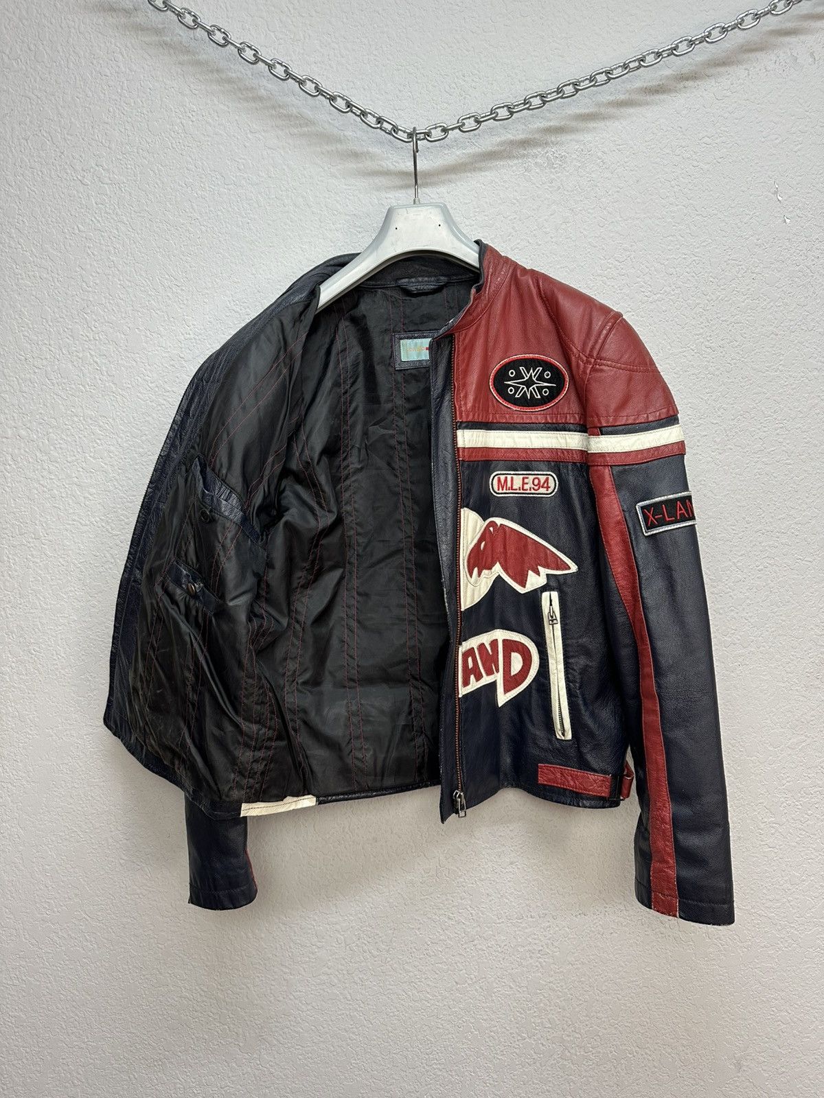 Red Bull Vintage Red Bull Racing X Land Y2K Biker Leather Jacket Size US M / EU 48-50 / 2 - 10 Thumbnail