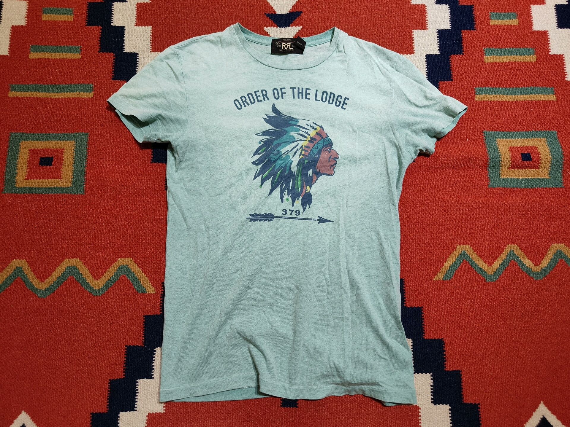 RRL Ralph Lauren Rare Double RL Indian Chief T-Shirt. | Grailed