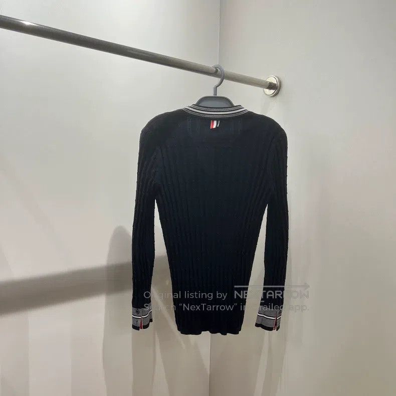 Thom Browne Thom Browne Ribbed V Neck Knit Cardigan Size S / US 4 / IT 40 - 2 Thumbnail