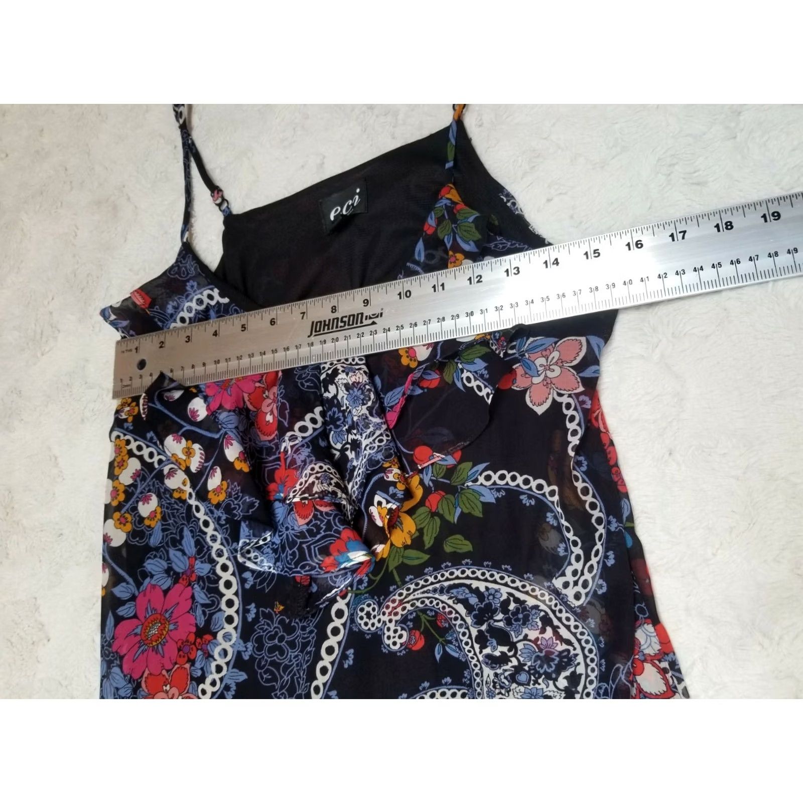 Vintage ECI New York Womens Spaghetti Strap Paisley Floral Ruffle Maxi Dress Size Small Size S / US 4 / IT 40 - 5 Thumbnail