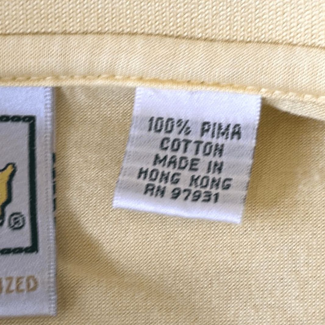 Vintage Augusta Shirt Mens L Yellow National Golf Shop Men Polo Green Two Ply Mercerized Size US L / EU 52-54 / 3 - 5 Thumbnail