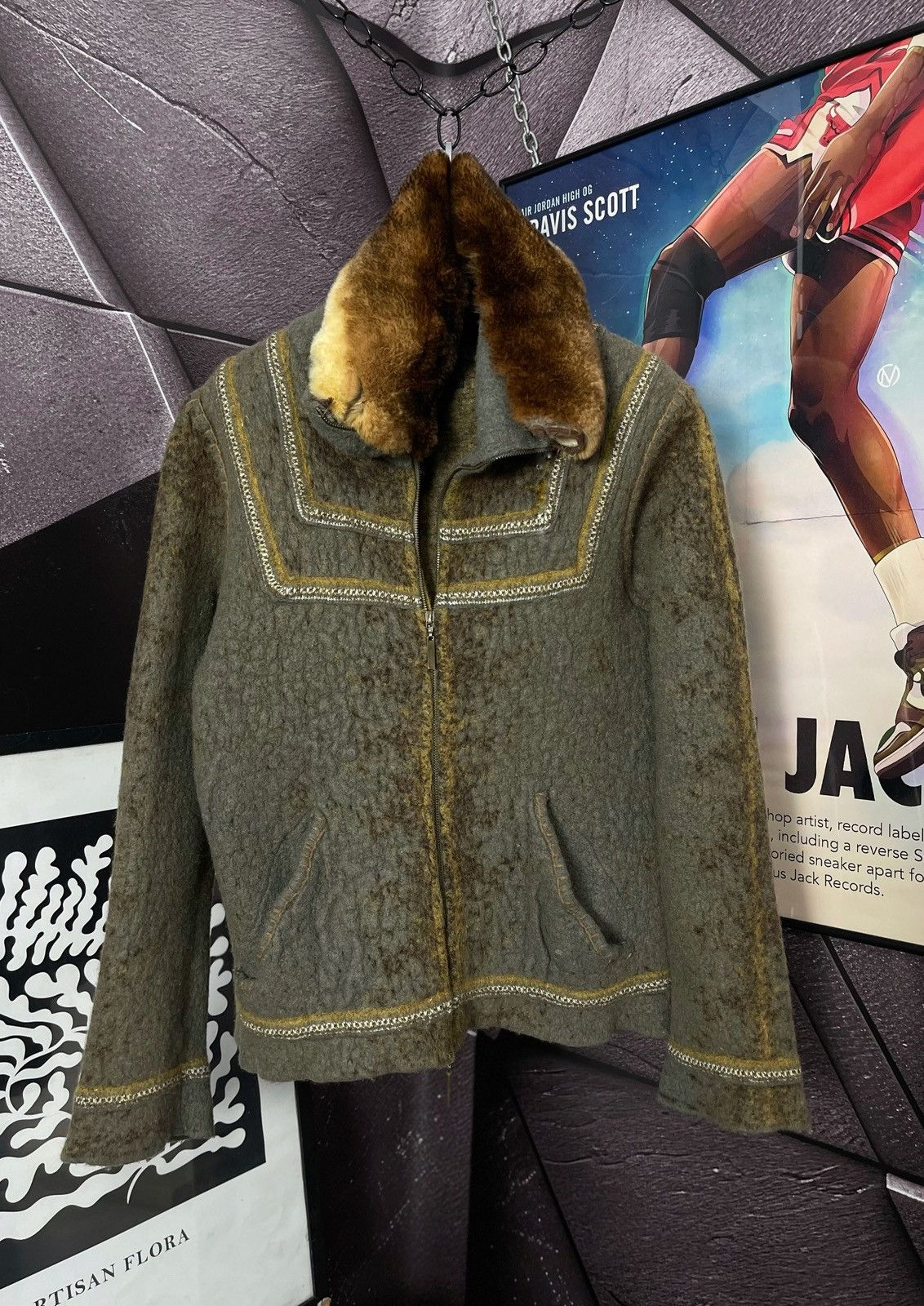 Roberto Cavalli × Vintage VINTAGE WOOL COAT with fur collar Roberto Cavalli Size M Size US M / EU 48-50 / 2 - 1 Thumbnail