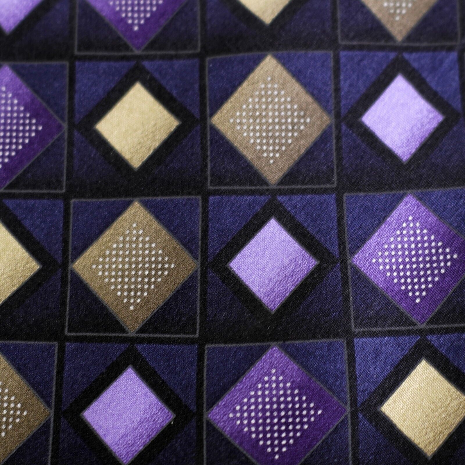 Croft & Barrow Croft & Barrow Purple Tan Geometric Print Long Silk Tie Size ONE SIZE - 2 Thumbnail