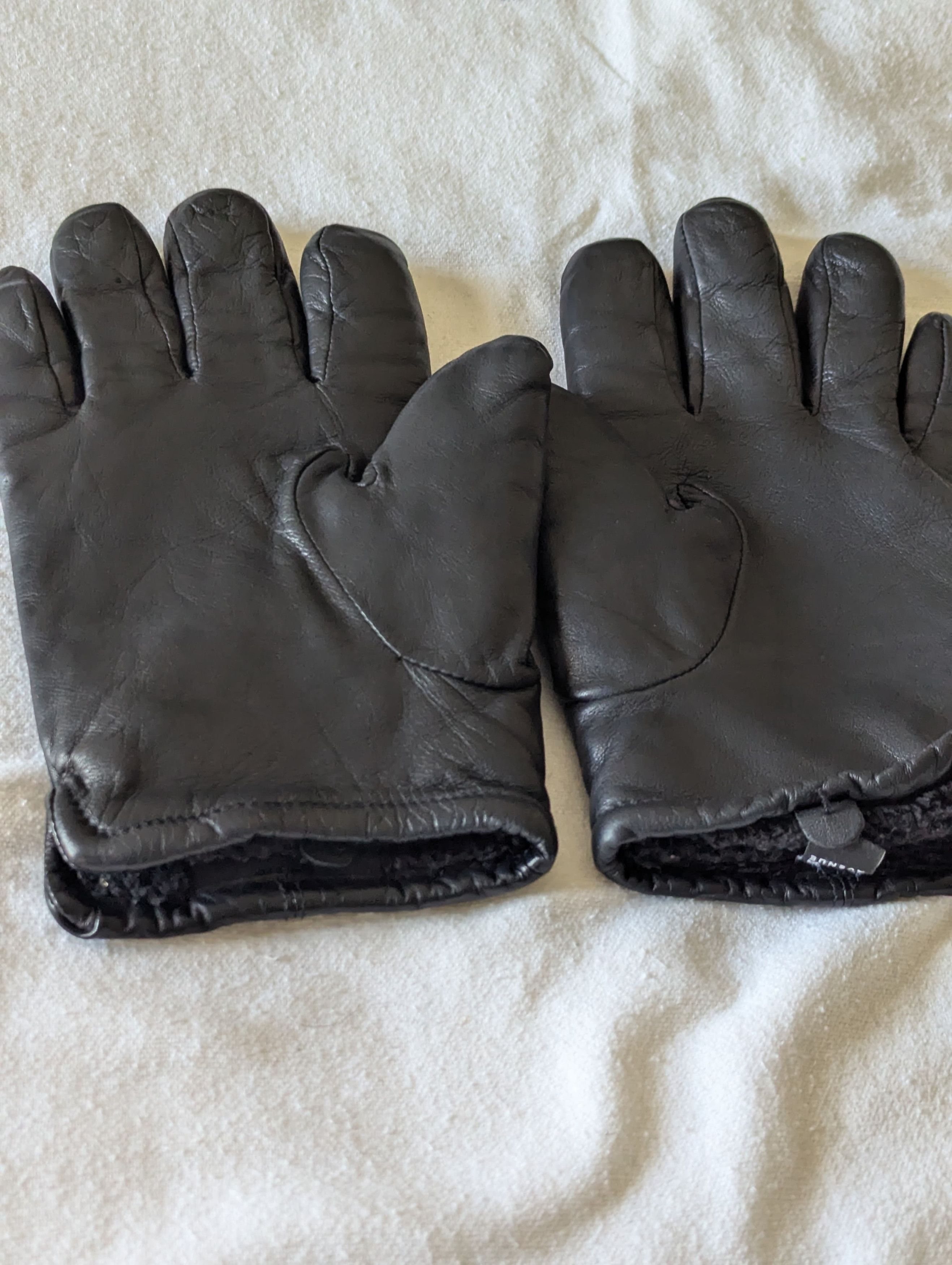 Saks Fifth Avenue Leather Glove Black with Wool Liner Size ONE SIZE - 4 Thumbnail