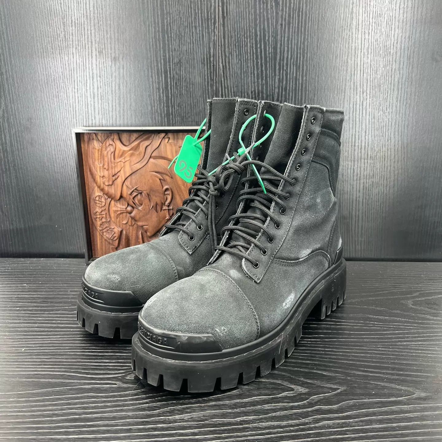 Balenciaga Black Lace-Up Combat Boots Size US 10 / EU 43 - 1 Thumbnail