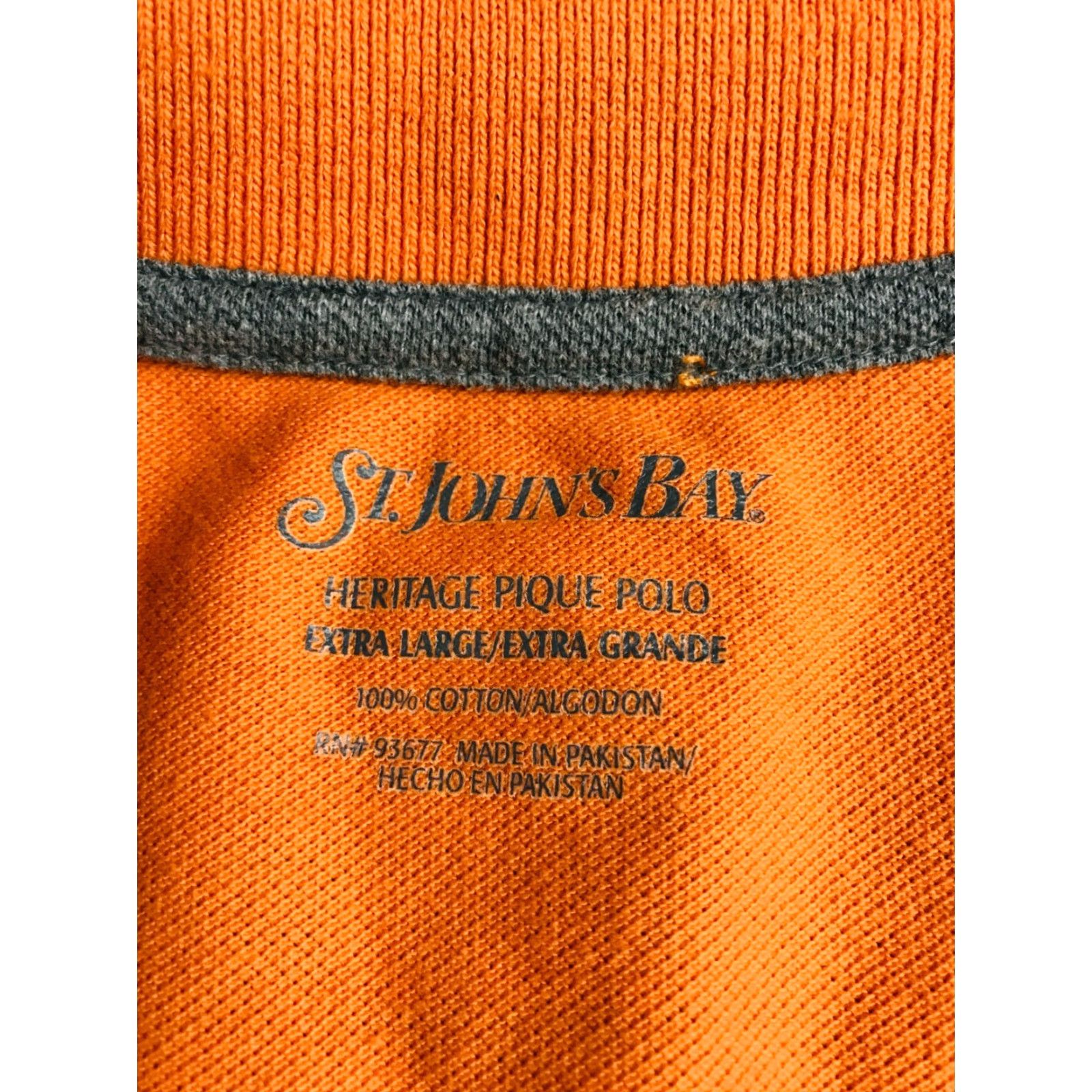 Vintage St. John's Bay Polo Shirt Mens XL Orange Solid Heritage Pique Short Sleeve Size US XL / EU 56 / 4 - 5 Thumbnail