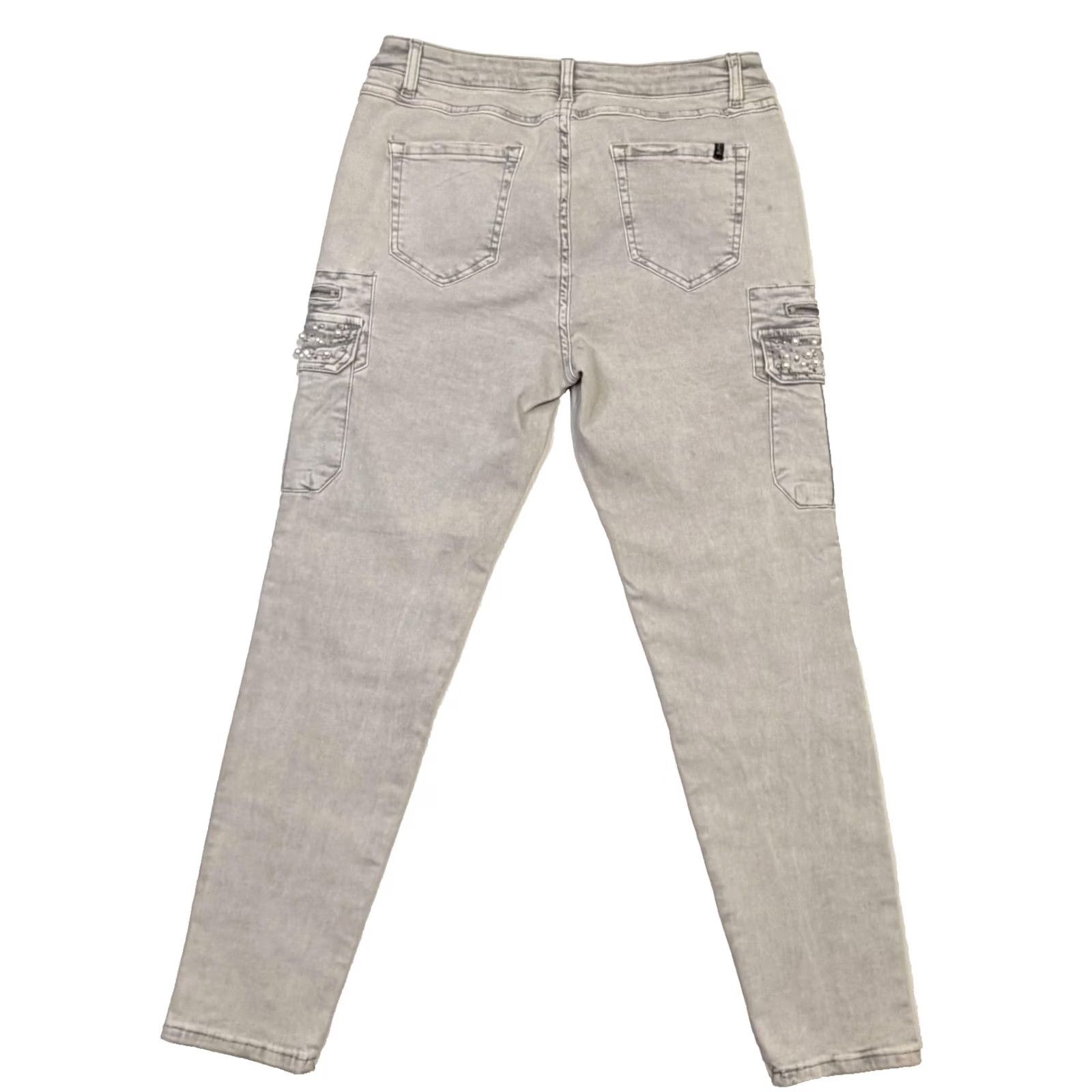 Buffalo David Bitton Buffalo David Bitton Jeans Womens 32 Gray Harlow Skinny Cargo Beaded Stretch* Size 24" / US 00 / IT 34 - 2 Thumbnail