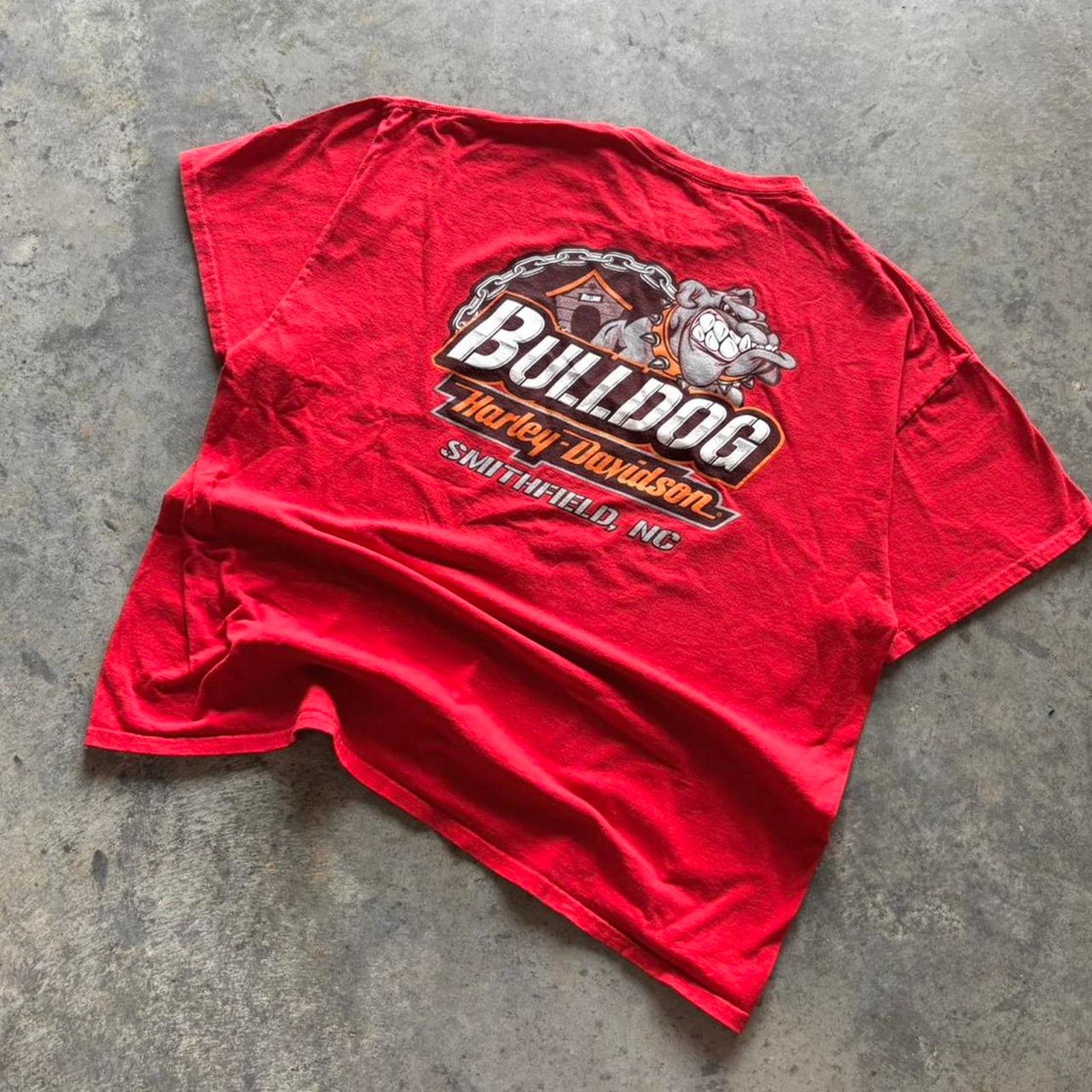 Harley Davidson × Japanese Brand × Vintage Vintage Y2K Harley Davidson Bulldog T-shirt Size US XL / EU 56 / 4 - 1 Thumbnail