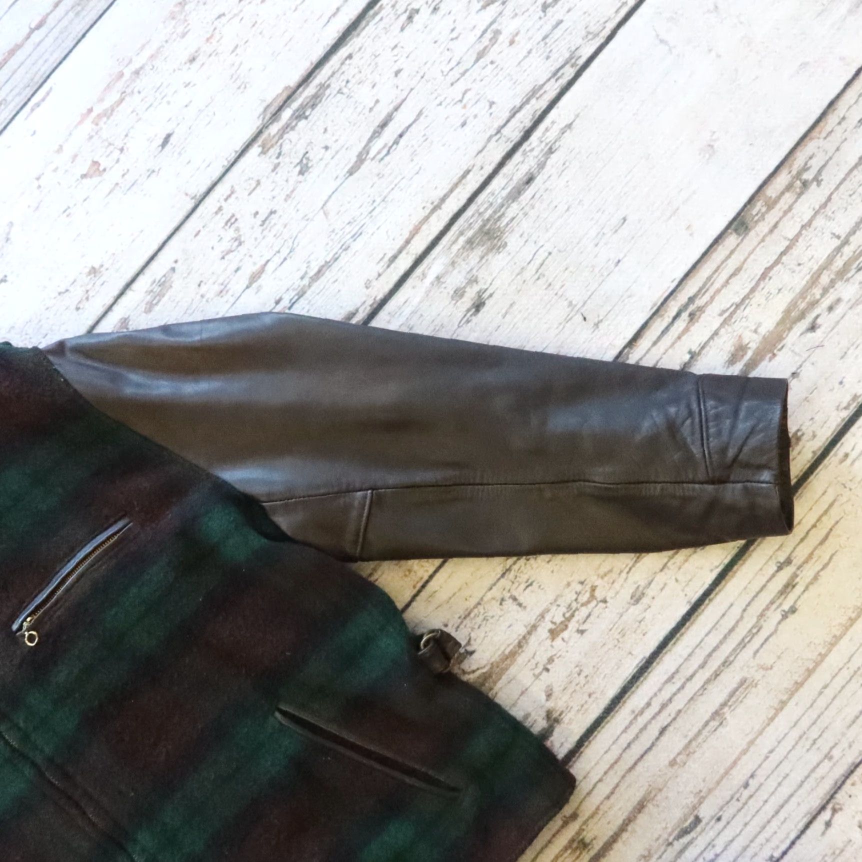 New Republic VINTAGE New Republic Jacket Leather Wool Size L Green Mens Size US L / EU 52-54 / 3 - 5 Thumbnail