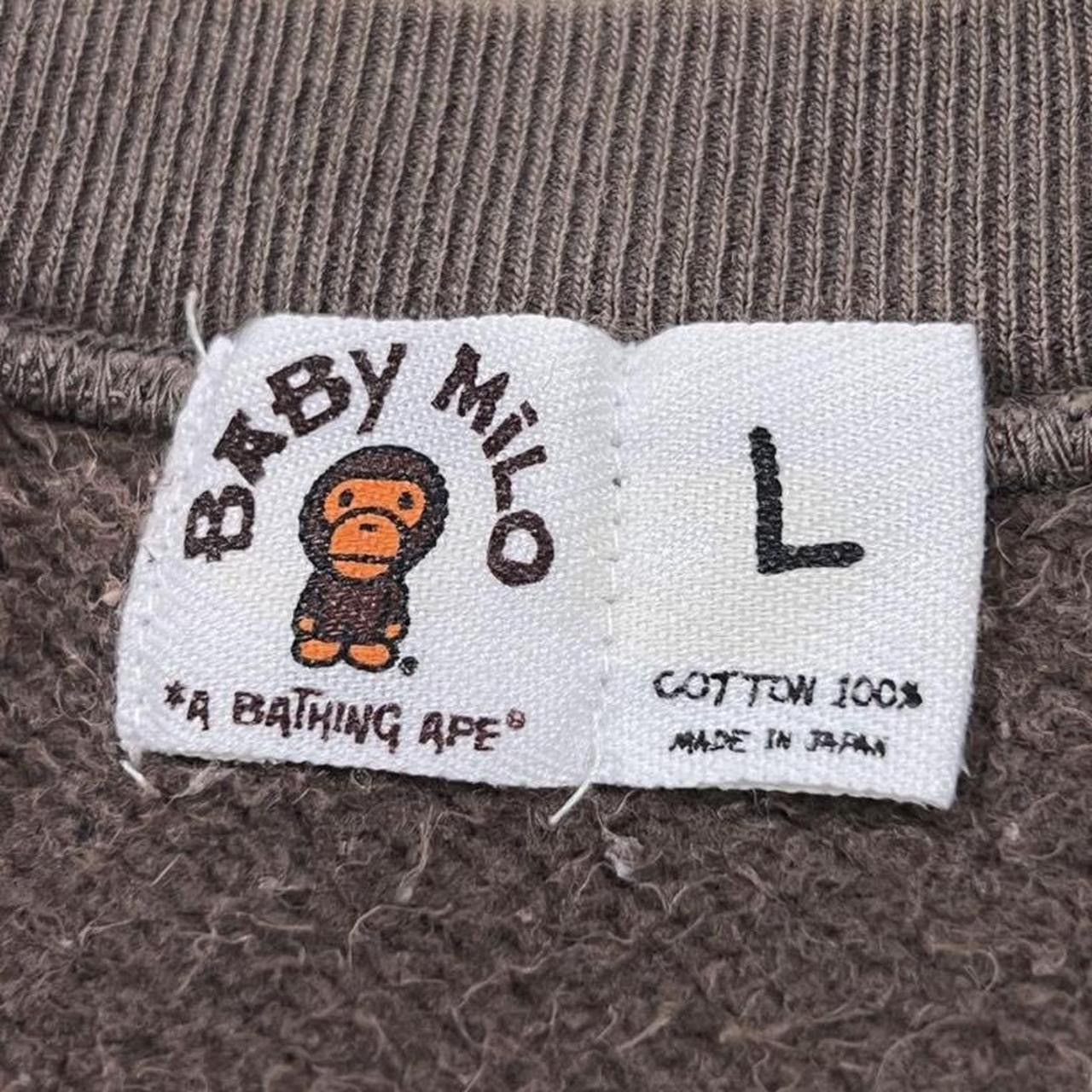 Bape A Bathing Ape Baby Milo Bapesta Brown Crewneck Size US L / EU 52-54 / 3 - 4 Thumbnail