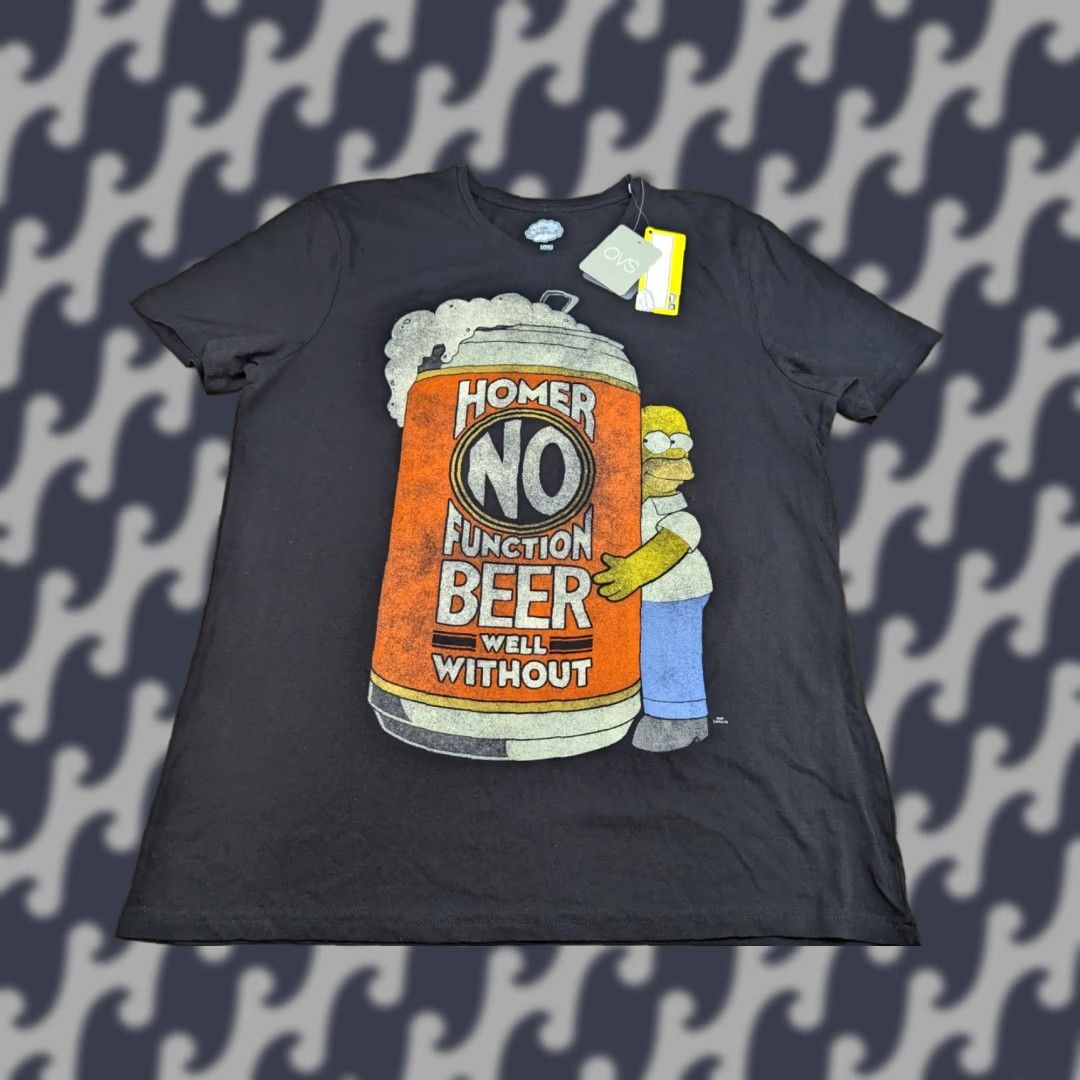 Vintage The Simpsons Homer No Function Beer T-Shirt Mens XL Black Tee Size US XL / EU 56 / 4 - 1 Thumbnail