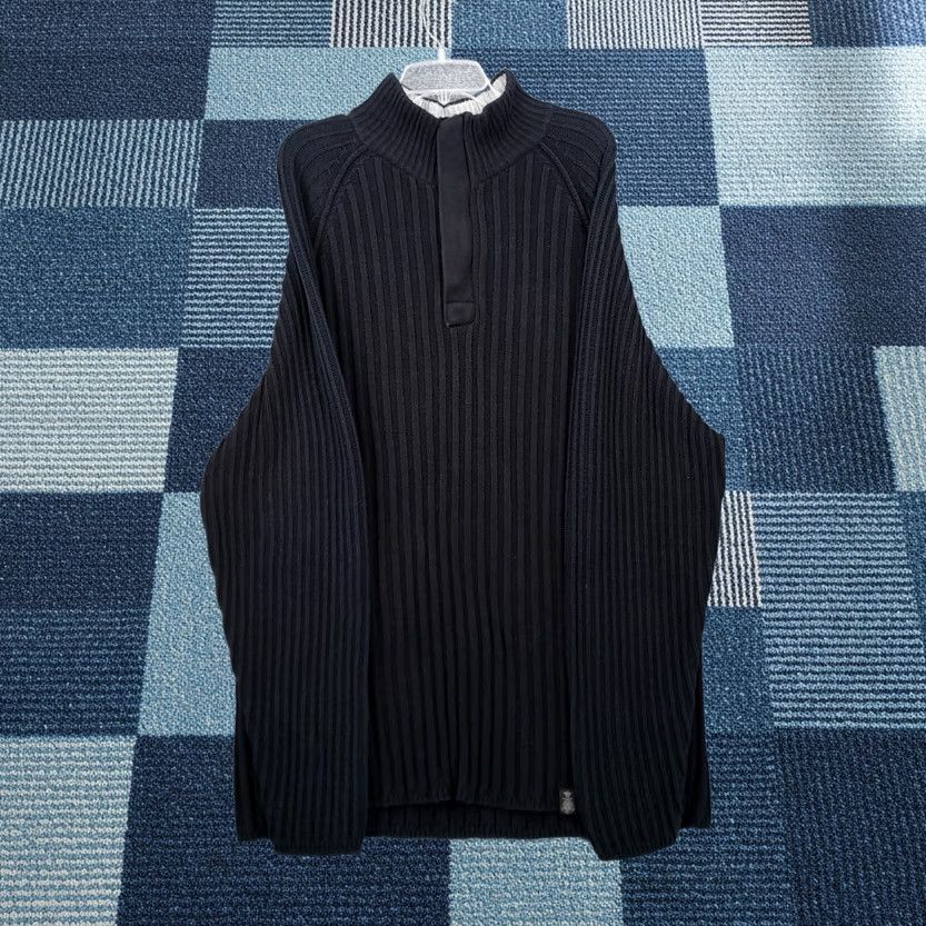 Nautica Nautica Mens Sweater 2XL XXL Dark Blue Ribbed Henley Mock Neck Pullover Jeans Size US XXL / EU 58 / 5 - 1 Thumbnail