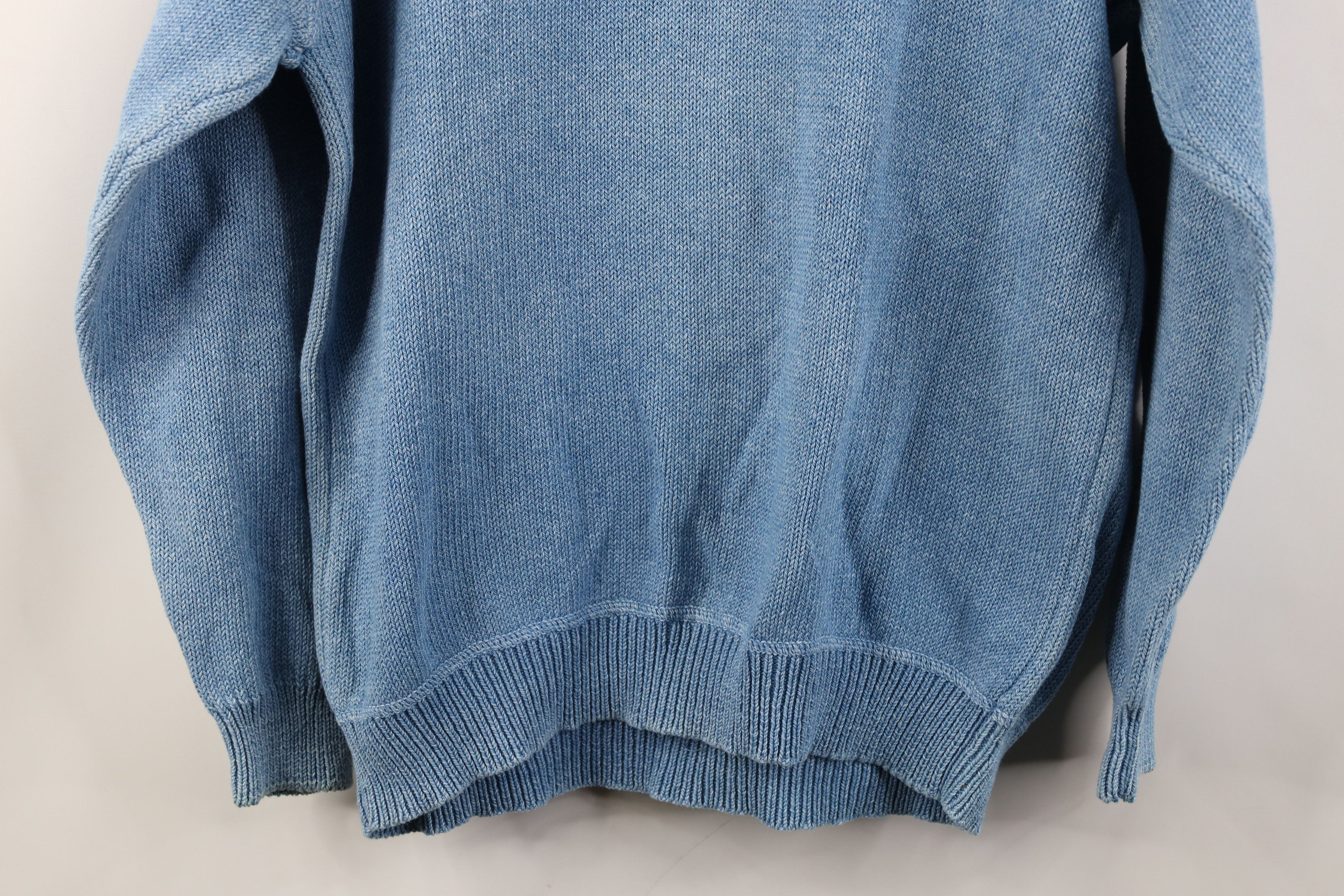 Vintage Vintage 90s Streetwear Stonewash Cotton Knit Sweater Blue Size US S / EU 44-46 / 1 - 11 Thumbnail