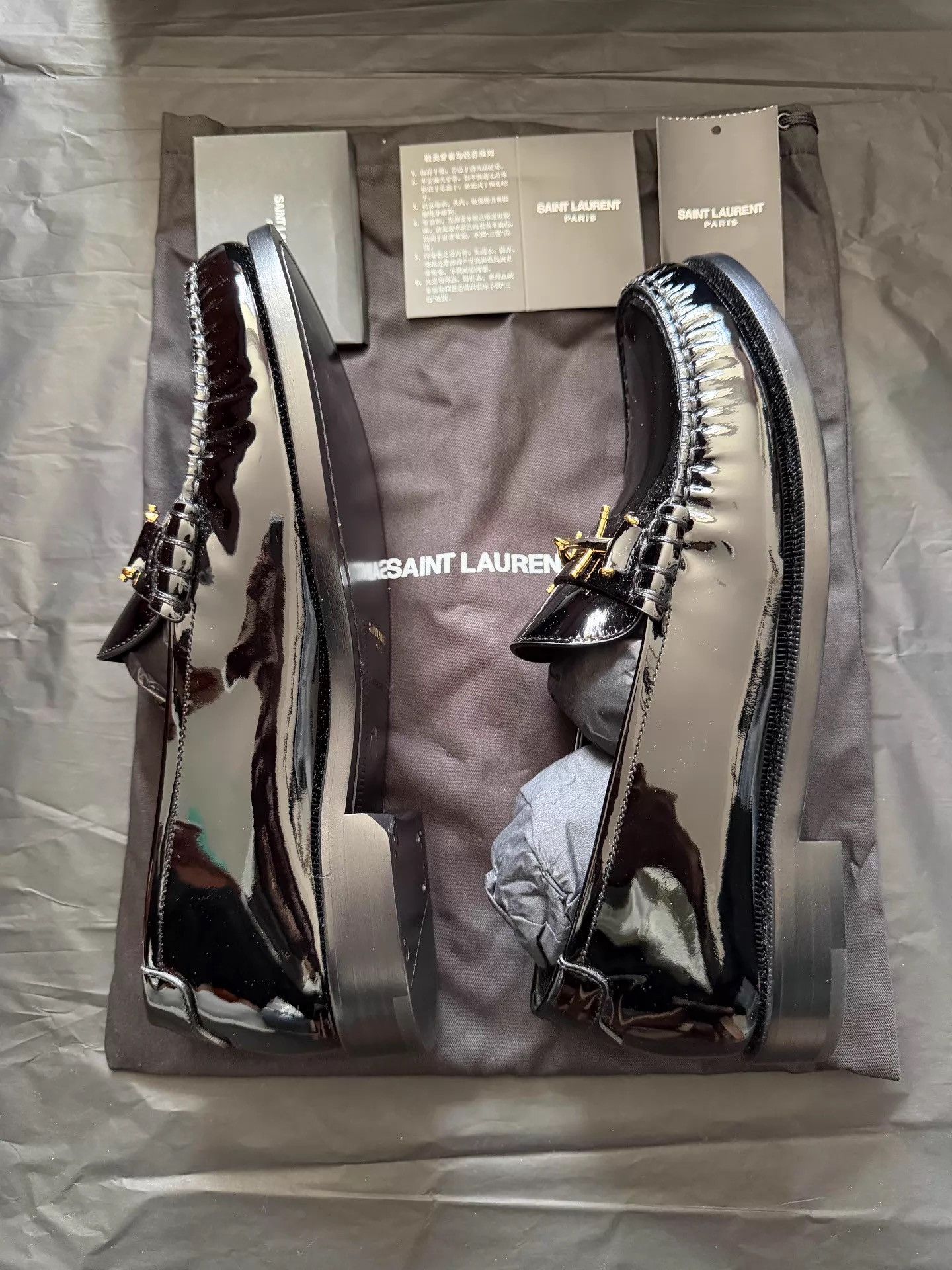 Saint Laurent Paris Saint Laurent Patent Horsebit Runway Loafers K33 Size US 8 / EU 41 - 3 Thumbnail