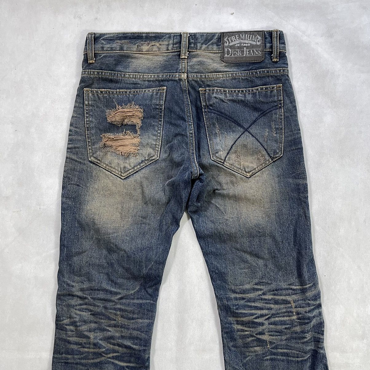 Japanese Brand DPSR Clawmarks Distressed Patchwork Patina Design Jeans Size US 32 / EU 48 - 5 Thumbnail