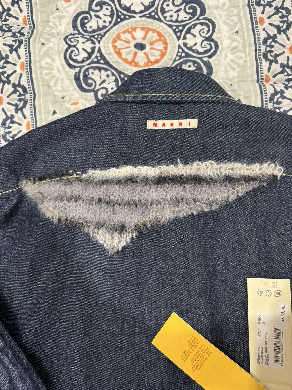 Marni Marni Wool-Patched Denim Jacket Size US XL / EU 56 / 4 - 8 Thumbnail