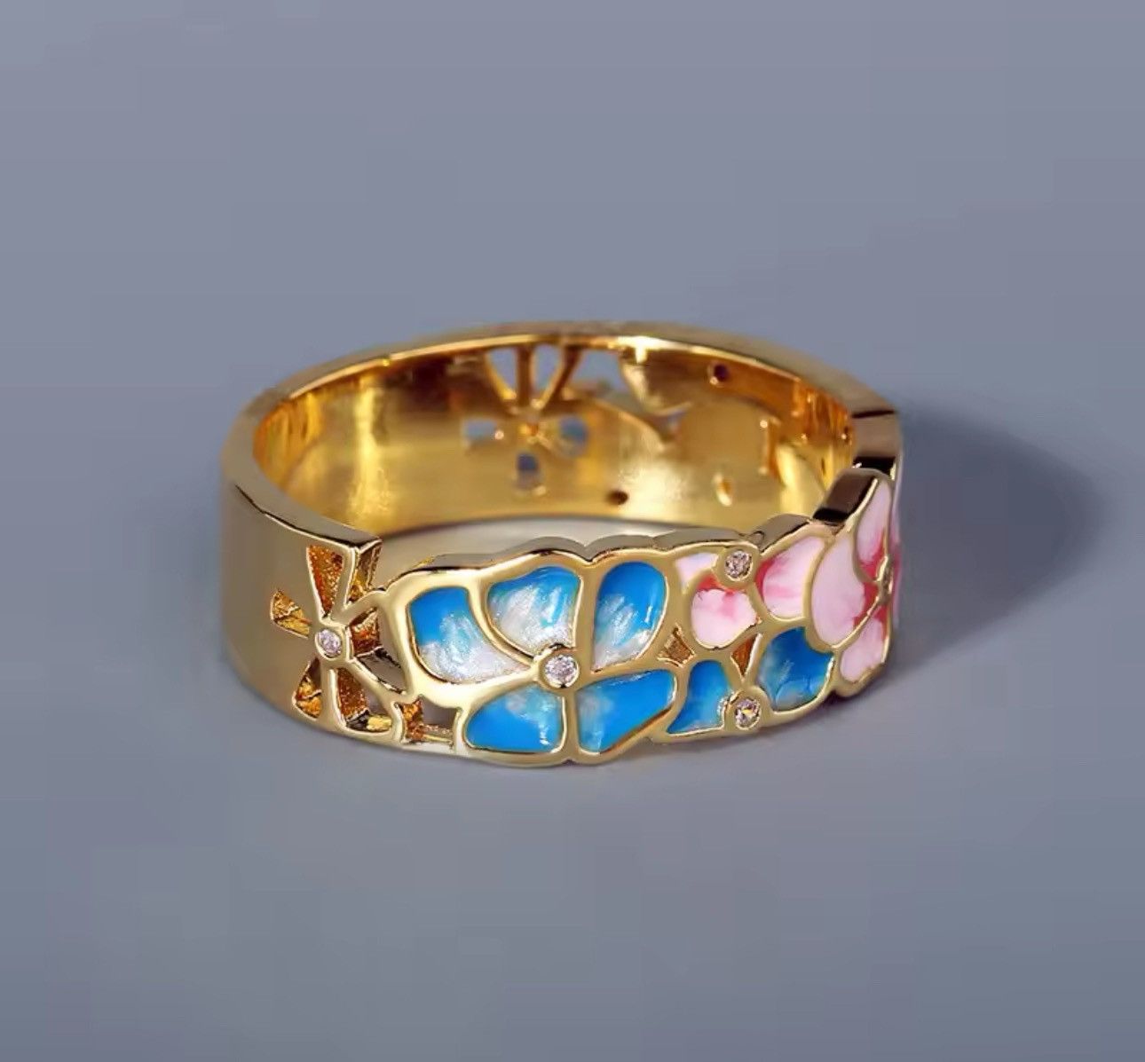 Japanese Brand × Jewelry Colorfull Flower Enamel Craft Ring Size ONE SIZE - 5 Thumbnail