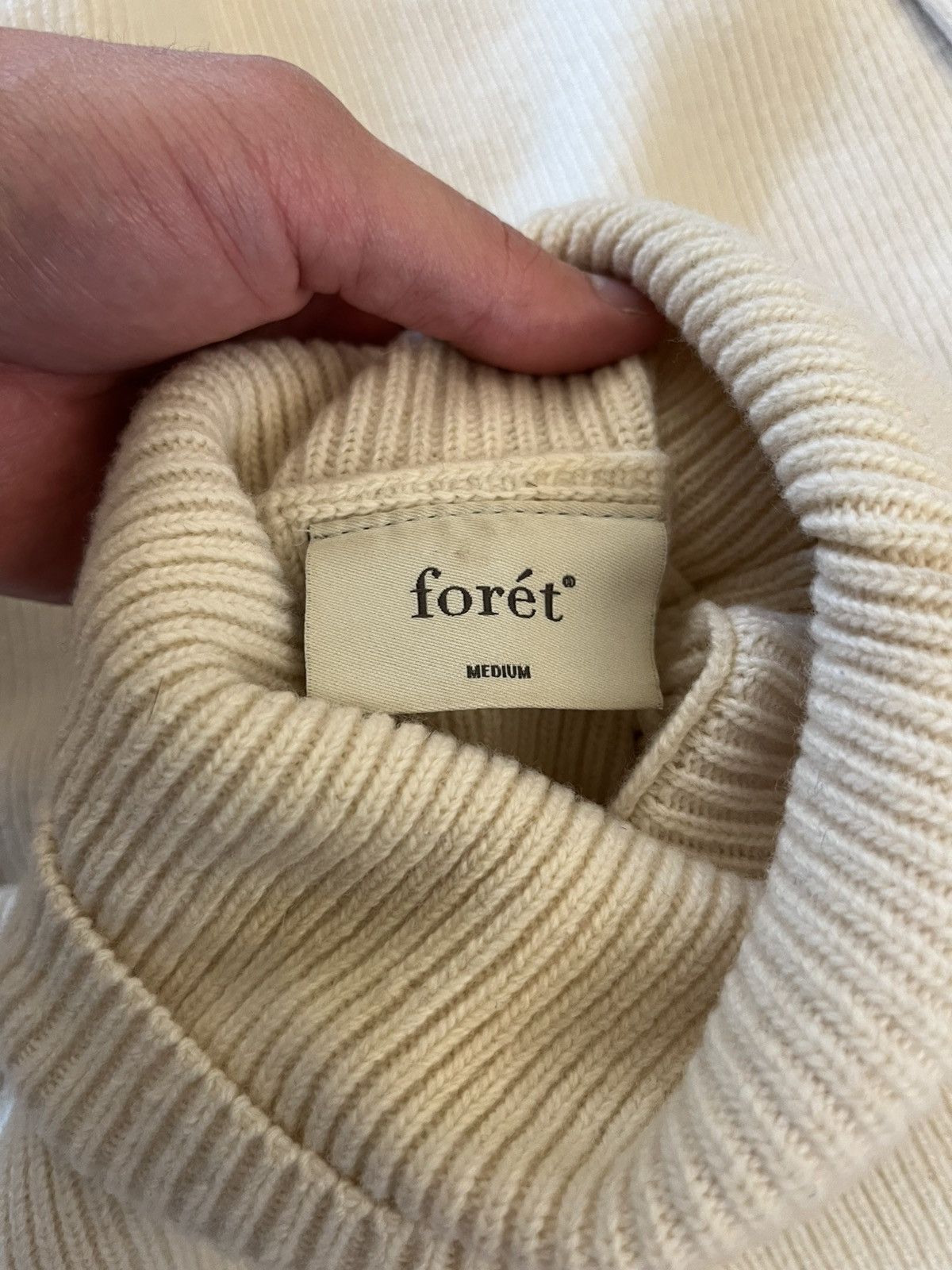 foret Foret Marsh Turtleneck Wool Knit - Cloud Size US M / EU 48-50 / 2 - 3 Thumbnail