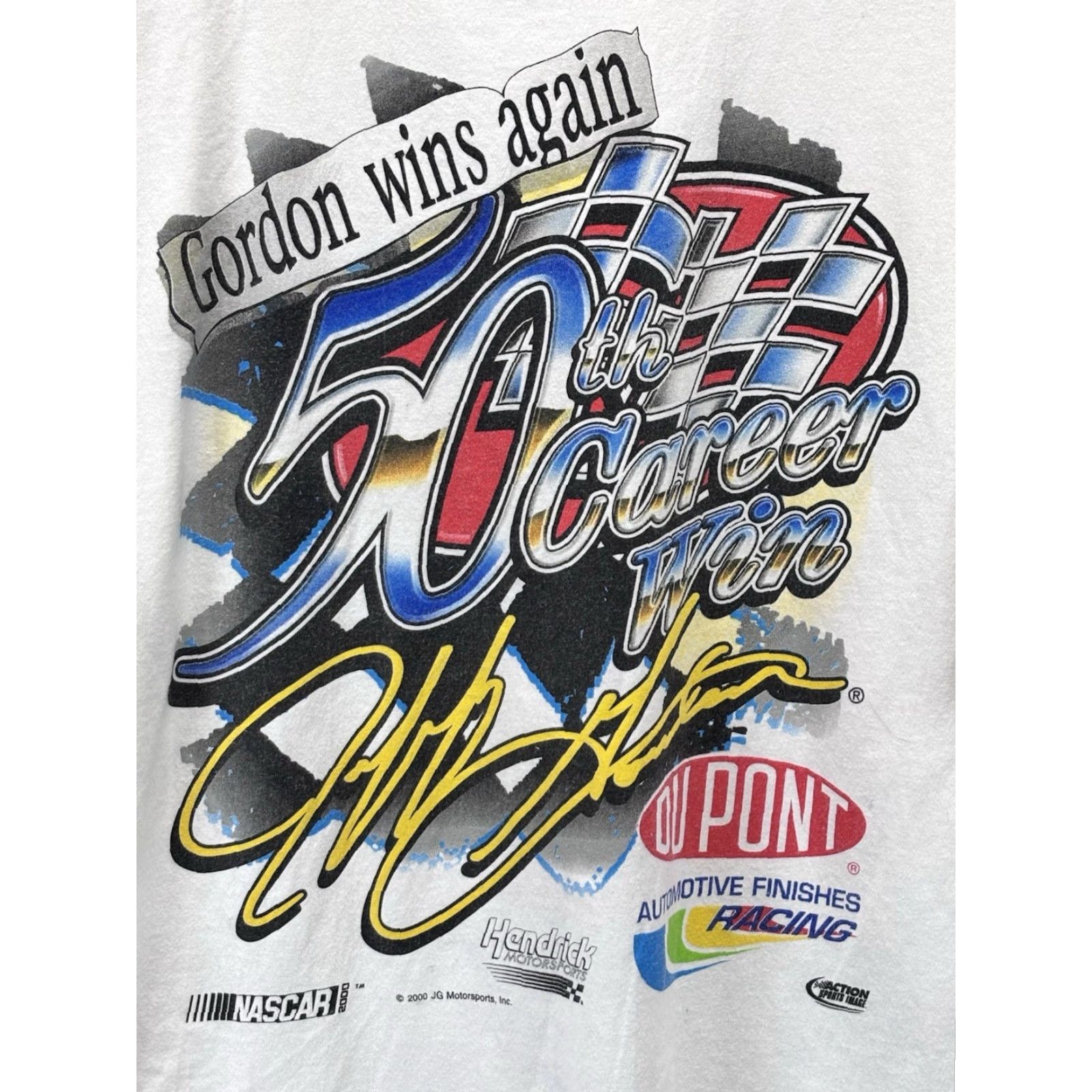 Chase Authentics VINTAGE Chase Authentics Jeff Gordon NASCAR T-Shirt Adult XL White 50th Career Win Y2K Mens Size US XL / EU 56 / 4 - 5 Thumbnail
