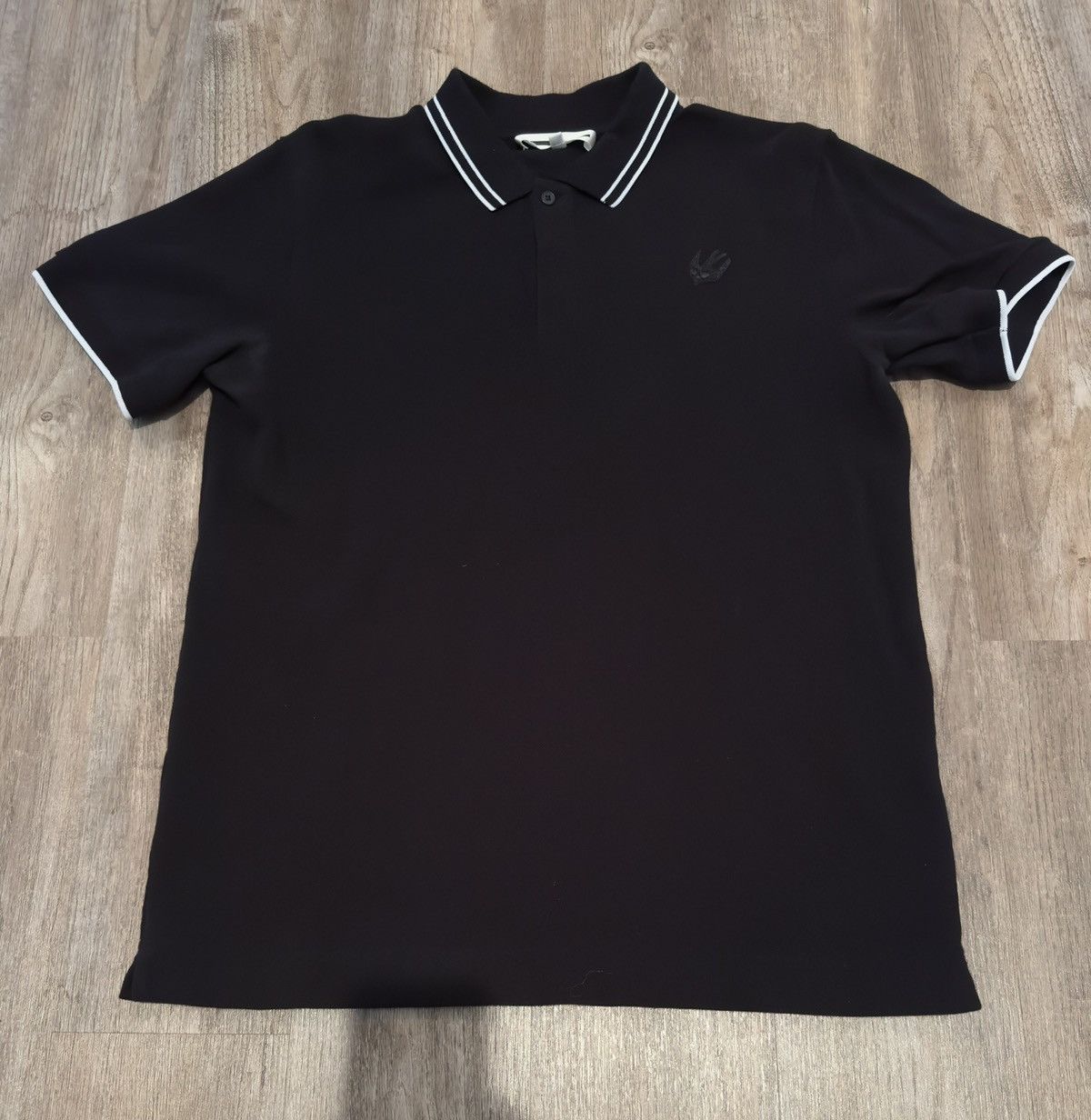 image of Alexander Mcqueen Embroidered Swallow Bird Polo in White, Men's (Size XL)