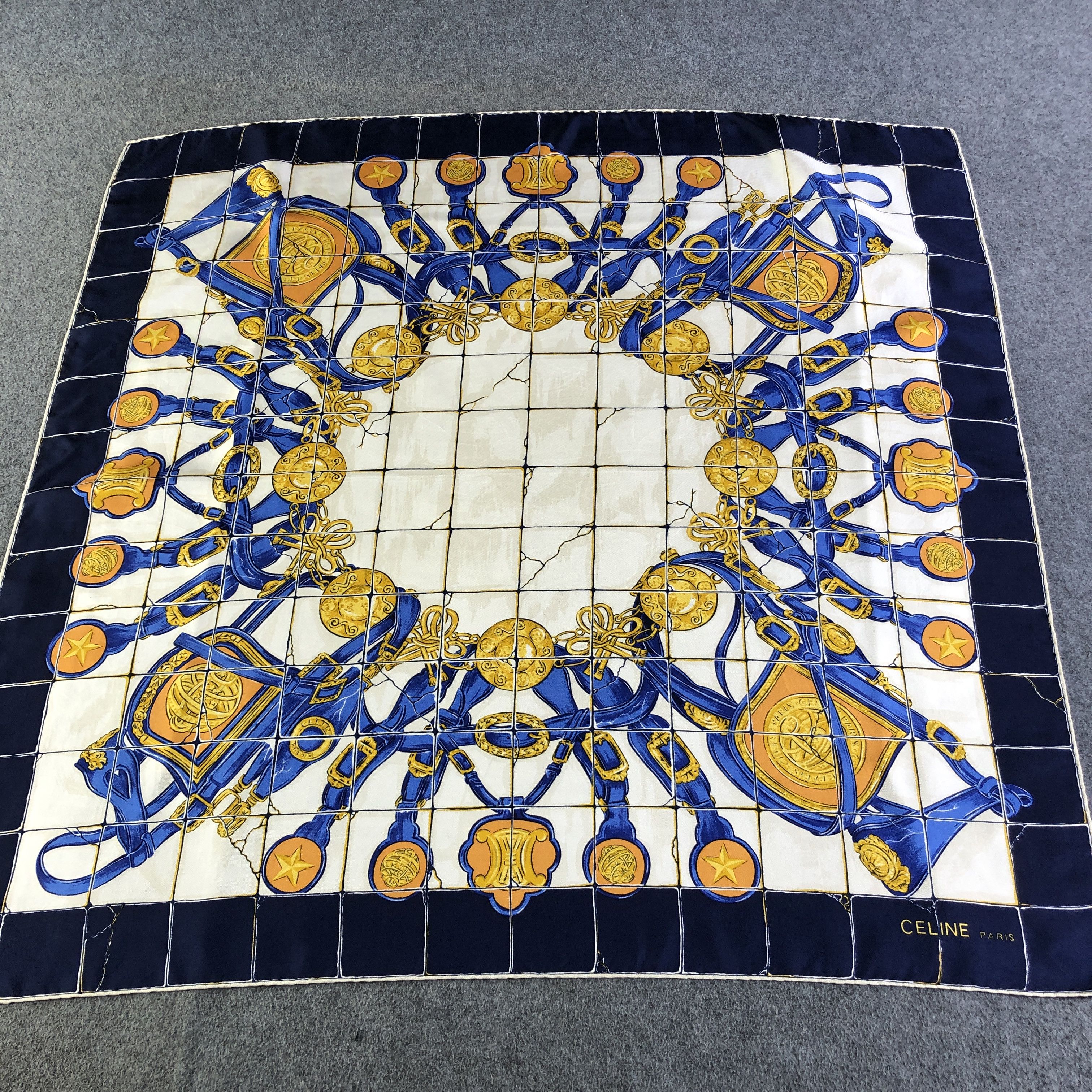 Celine Celine Luxury Hand Rolled Silk Scarf M1163 Size ONE SIZE - 2 Thumbnail