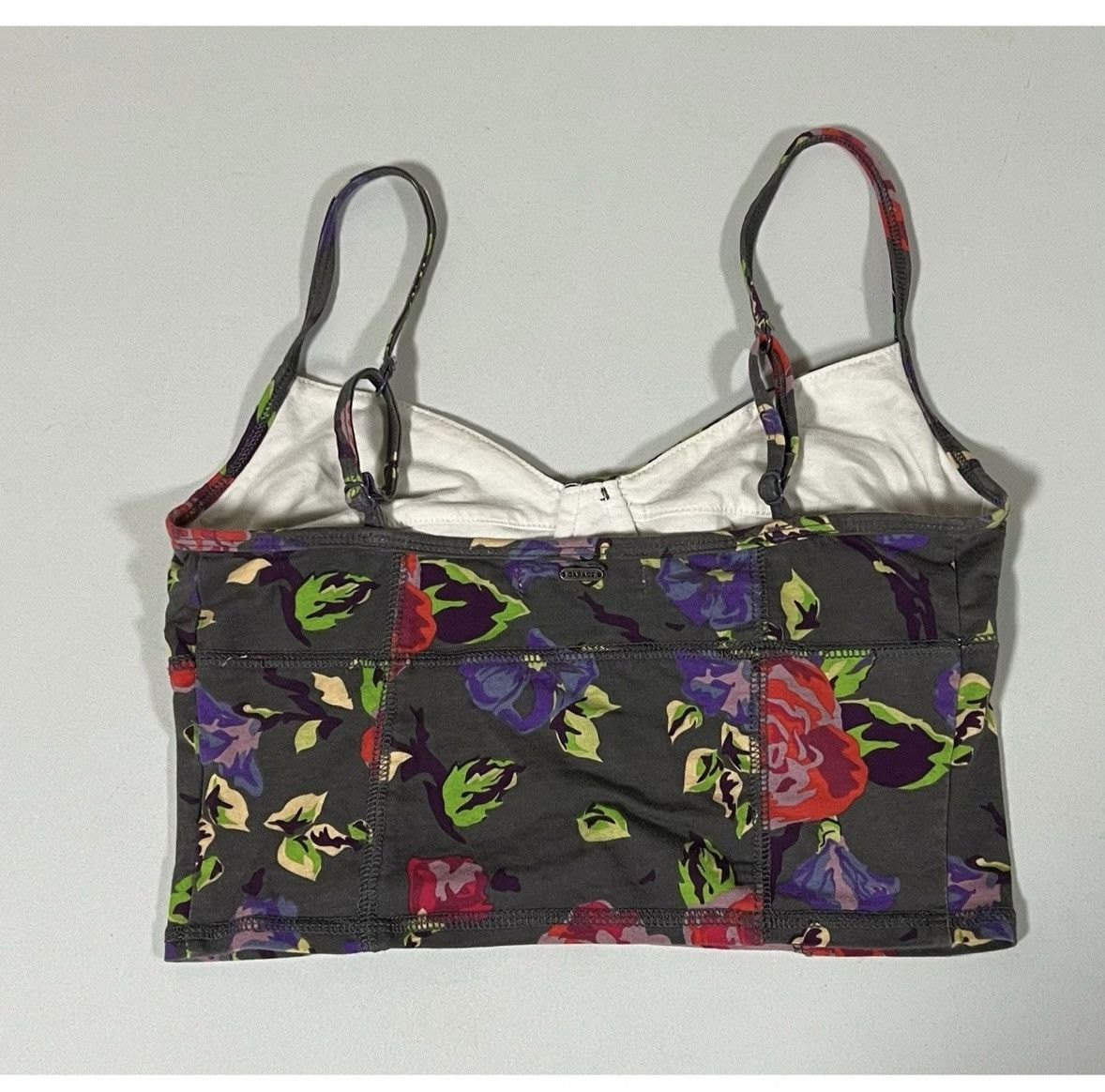 Garage Garage Gray Floral Rose Crop Top Shirt Cami Blouse Size S 🩶✨ Size S / US 4 / IT 40 - 4 Thumbnail