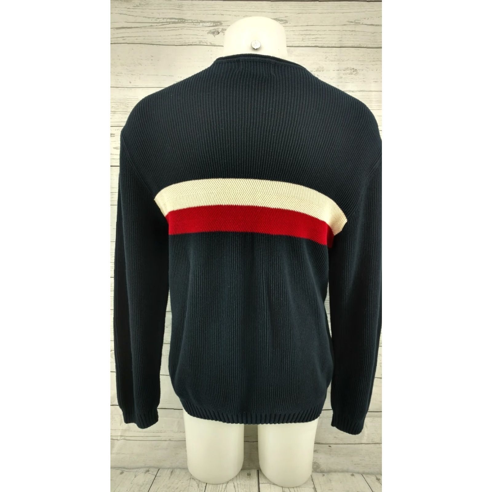 Chaps CHAPS by Ralph Lauren Mens XL Navy & RED Stripe Sweater Crew Neck Size US XL / EU 56 / 4 - 5 Thumbnail