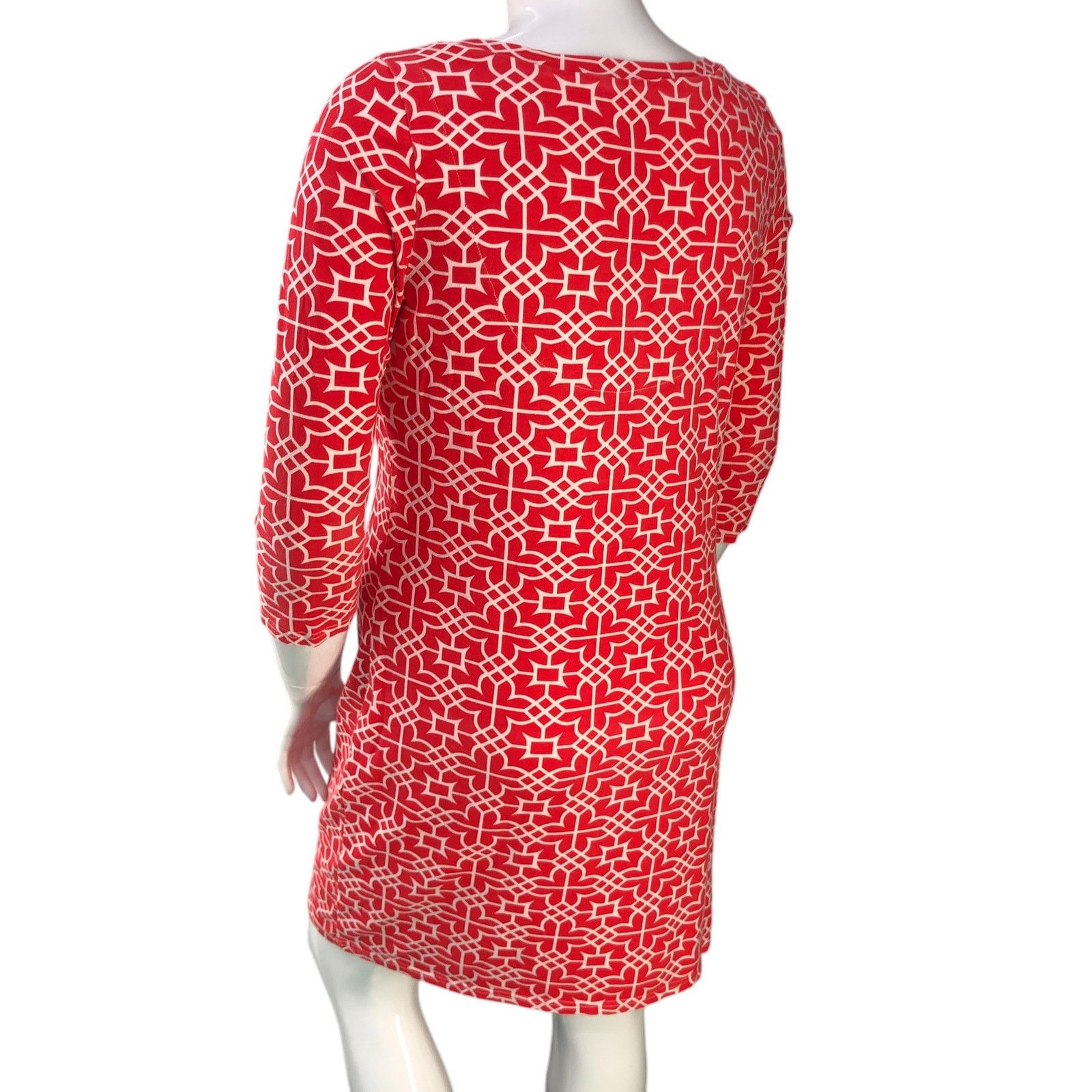 Gretchen Scott Gretchen Scott Size L Dress Shift Jersey Geometric Red Size L / US 10 / IT 46 - 6 Thumbnail