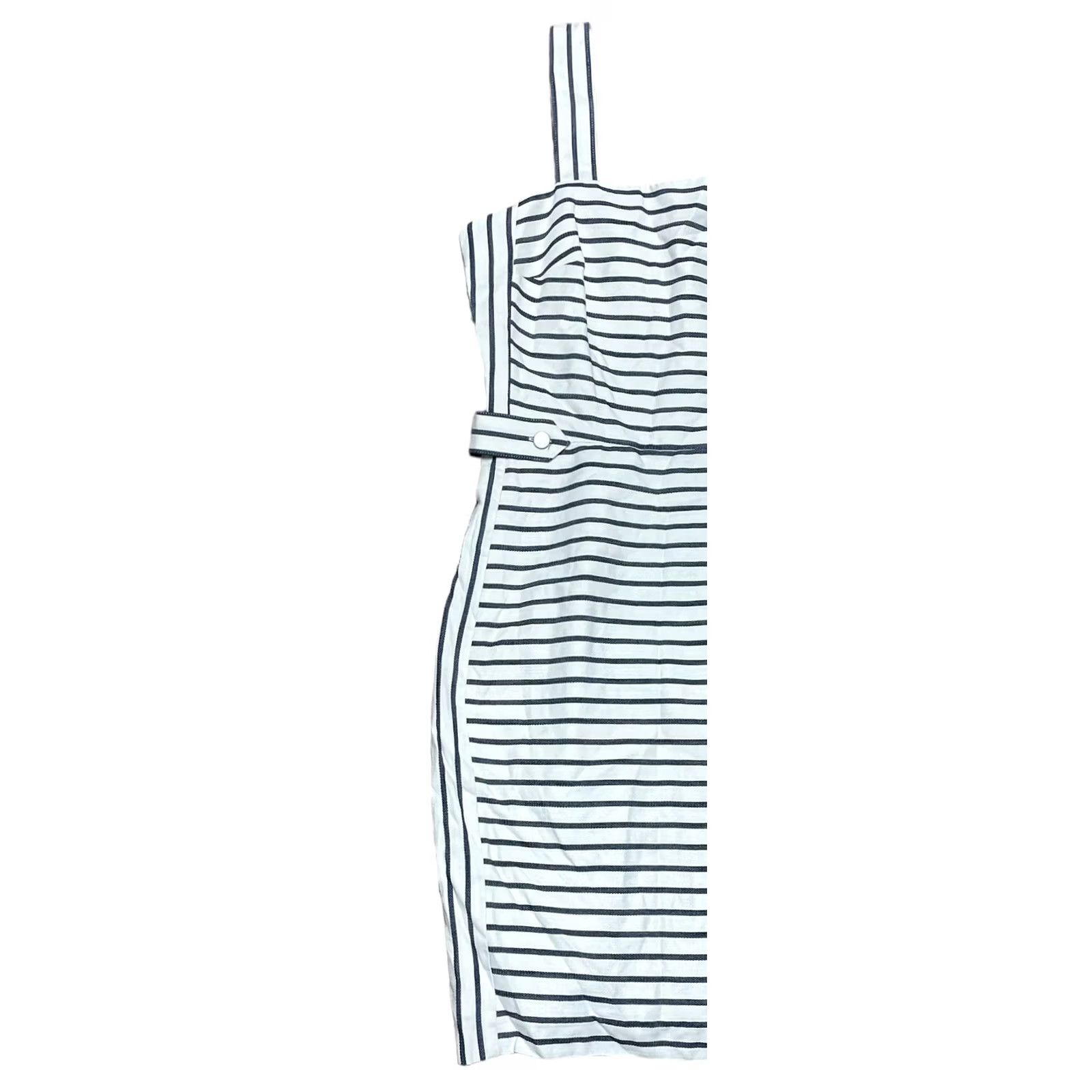 Banana Republic Banana Republic Women’s Striped Pencil Dress Size 4 Navy White Summer Halter Sleeveless Knee Length Size S / US 4 / IT 40 - 2 Thumbnail