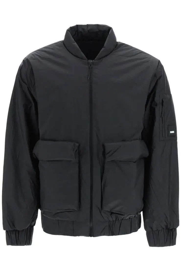 Image of Rains O1S22I1N0324 Bomber Jacket In Black, Men's (Size XL)