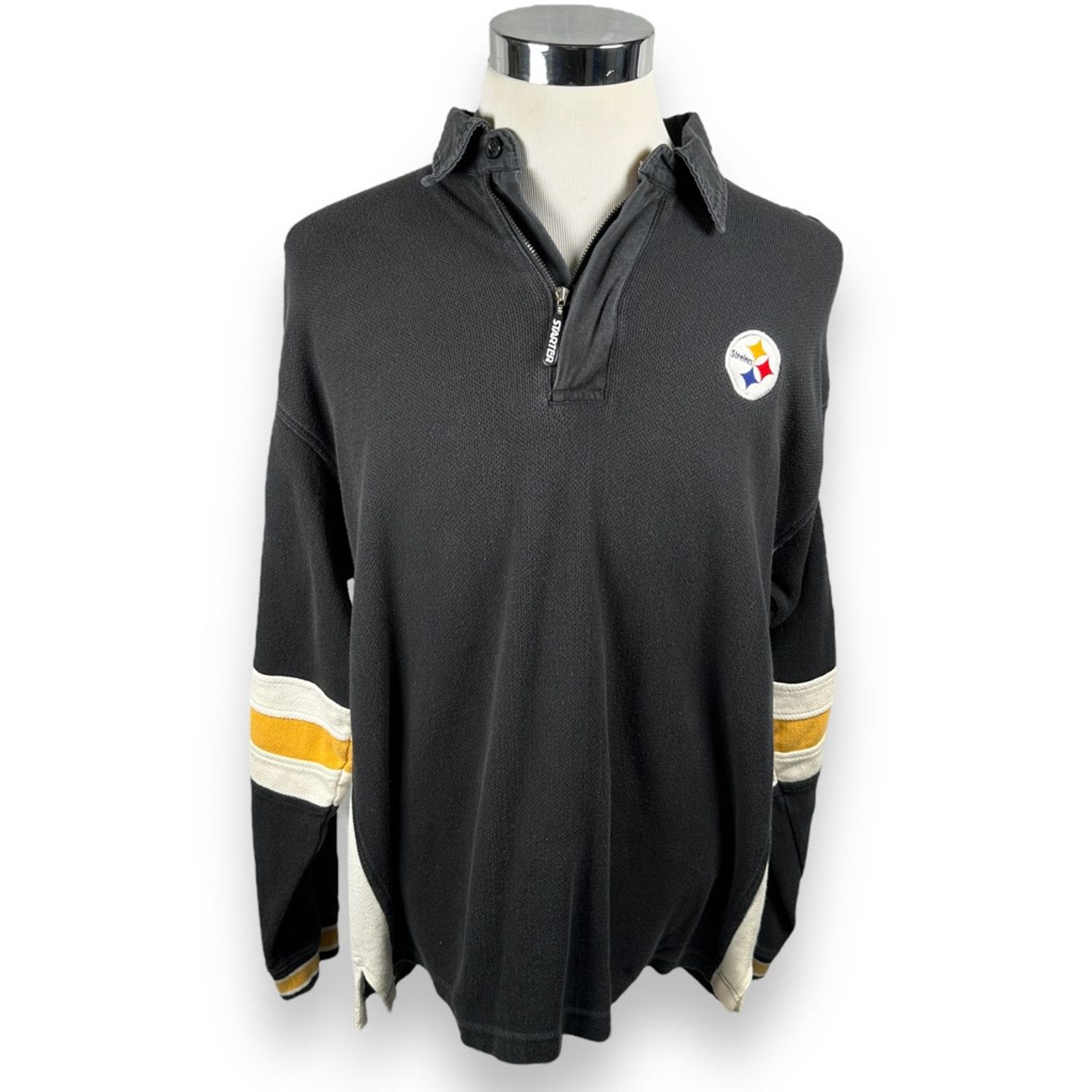 Starter Steelers Starter Pro Line 1/4 Zip Shirt Vintage Black XL Size US XL / EU 56 / 4 - 1 Thumbnail