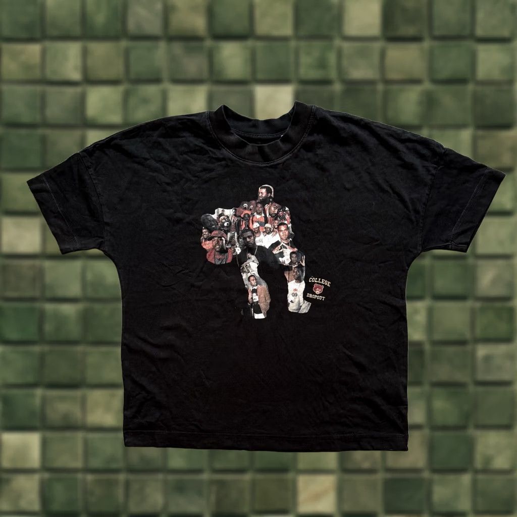Vintage Greazy Tees Kanye West College Dropout Unisex T-Shirt S Black Short Sleeve Cotton Mens/Womens Size US S / EU 44-46 / 1 - 1 Thumbnail