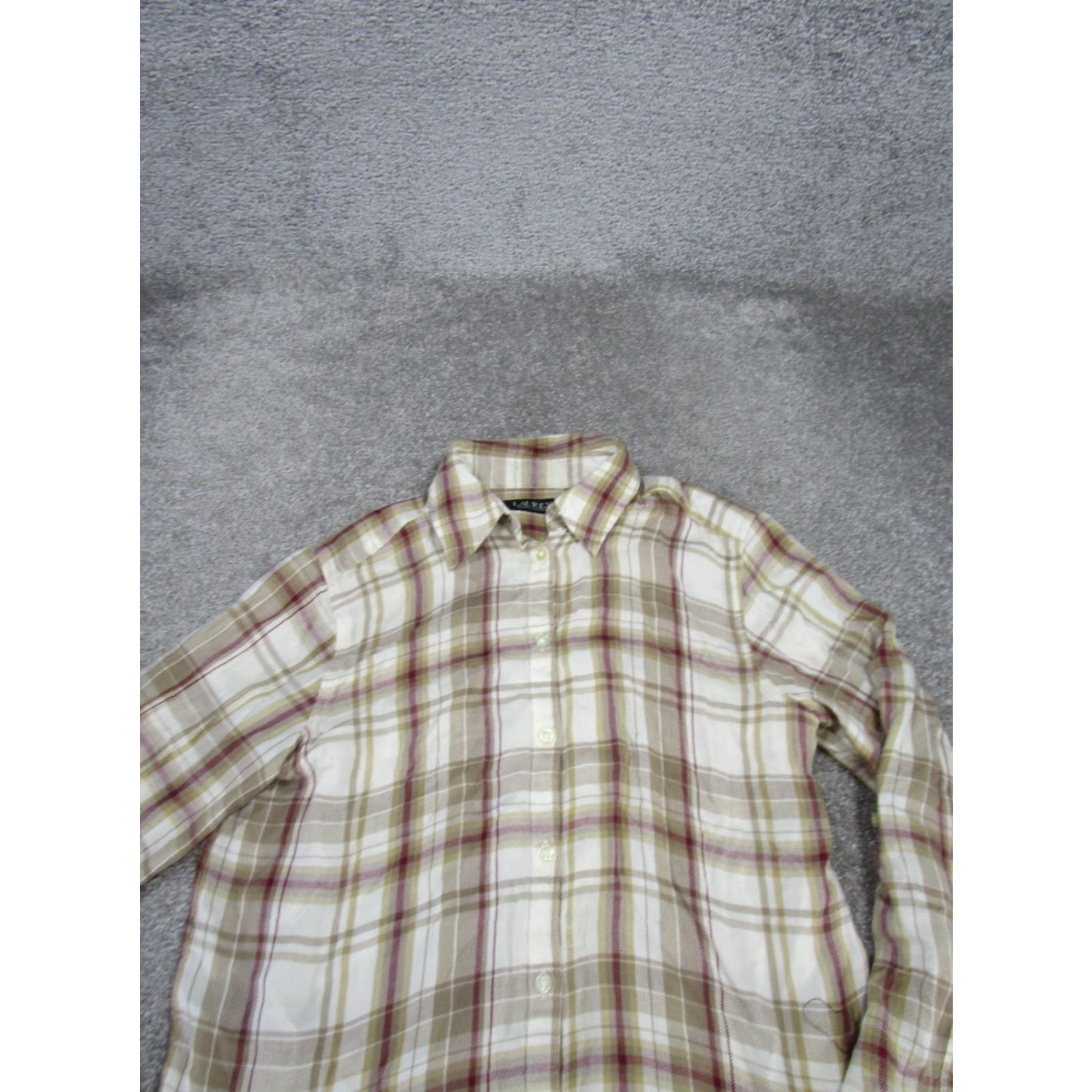 Ralph Lauren VINTAGE Lauren Ralph Lauren Shirt Womens XS White Plaid Button-Up Long Sleeve Collared Regular Fit Adult Womens Size XS / US 0-2 / IT 36-38 - 2 Thumbnail