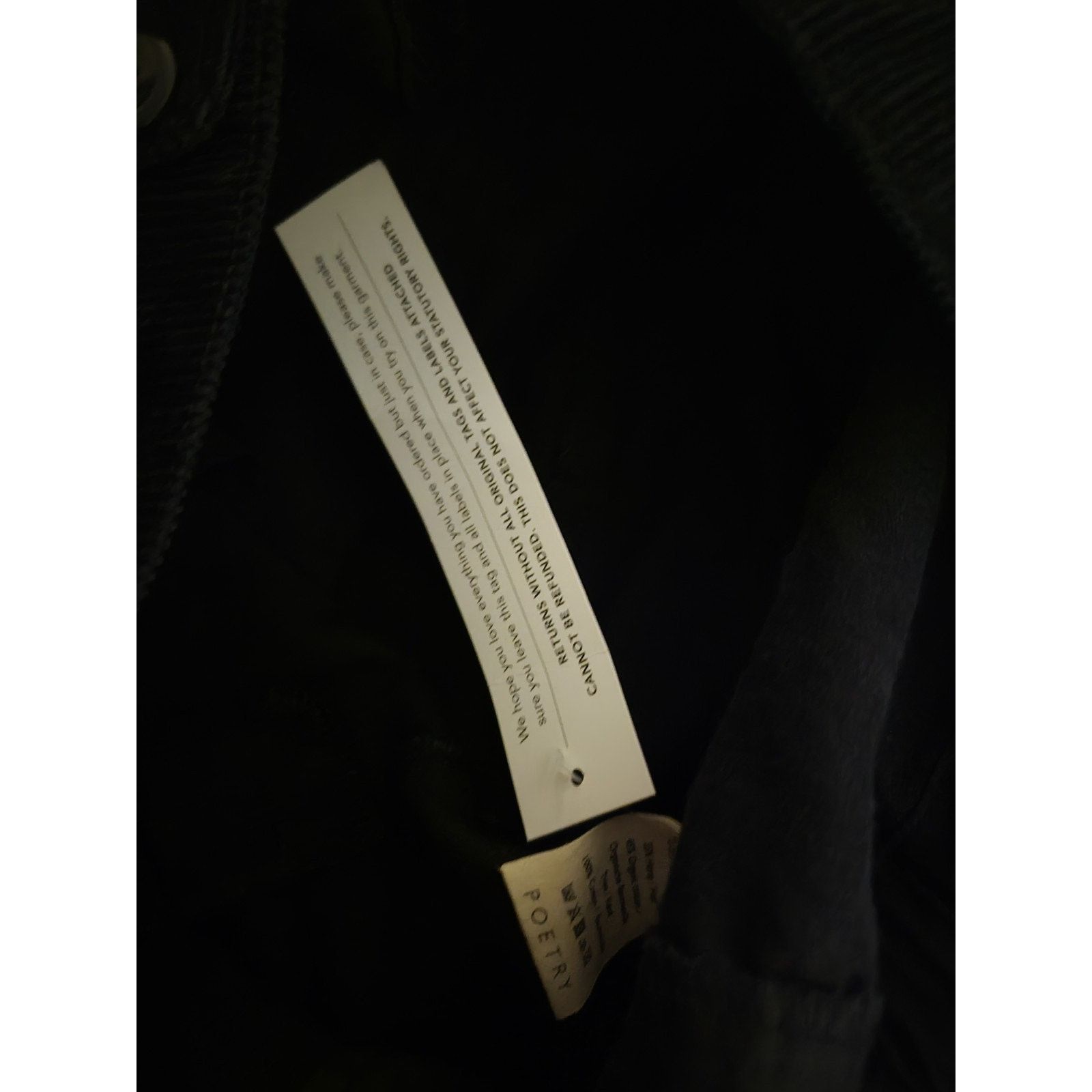 Other New w/Tag Poetry Women's Black Corduroy Cotton Trouser US 10 Size 32" / US 10 / IT 46 - 9 Thumbnail