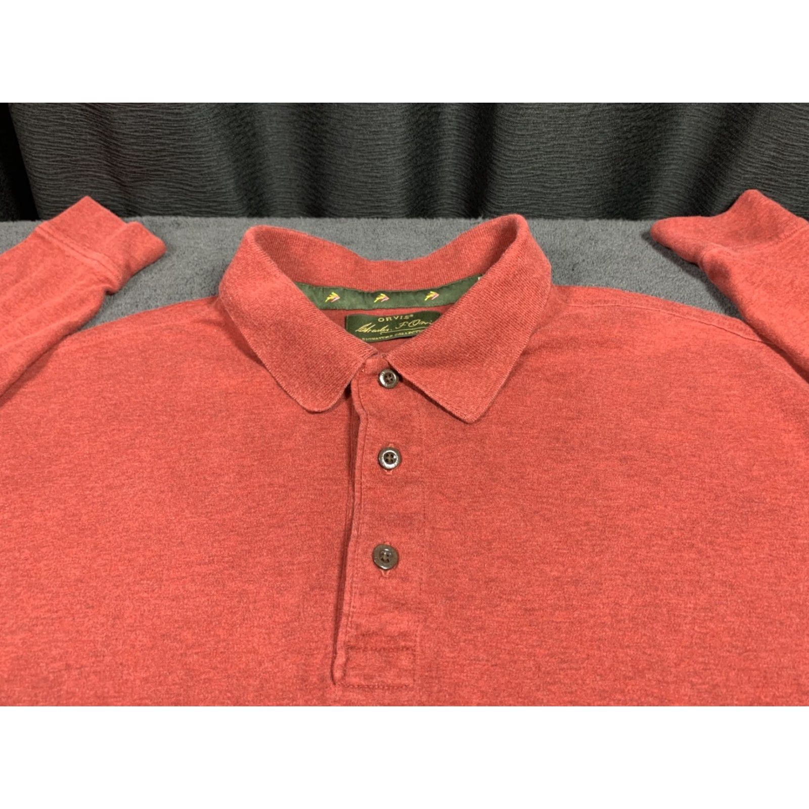 Orvis VINTAGE Orvis Polo Shirt Long Sleeve Adult Large Brick Red Cotton Outdoor Wear Size US L / EU 52-54 / 3 - 5 Thumbnail