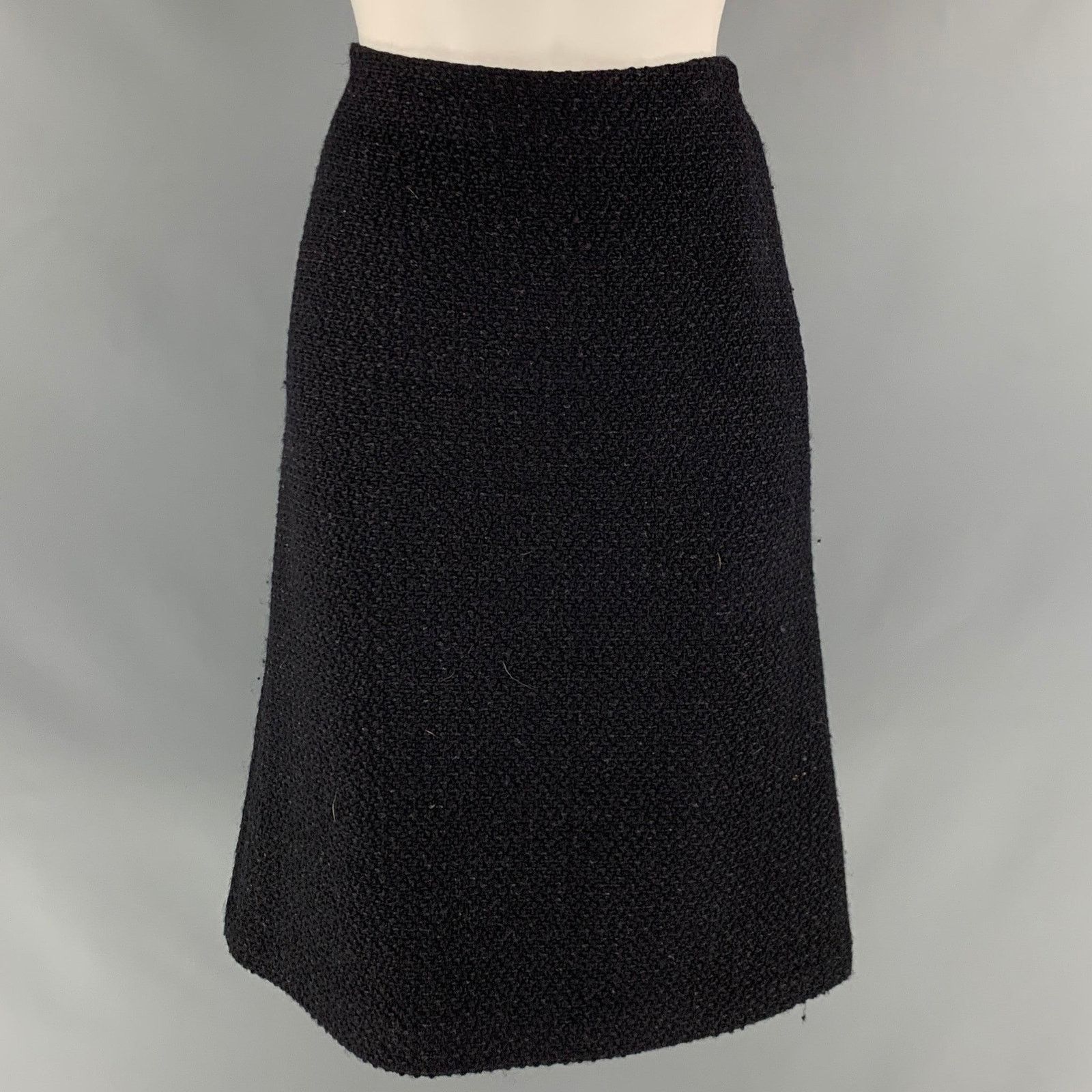 Derek Lam 10 Crosby DEREK LAM Size M Black Textured A-Line Knee-Length Skirt Size 30" / US 8 / IT 44 - 1 Thumbnail