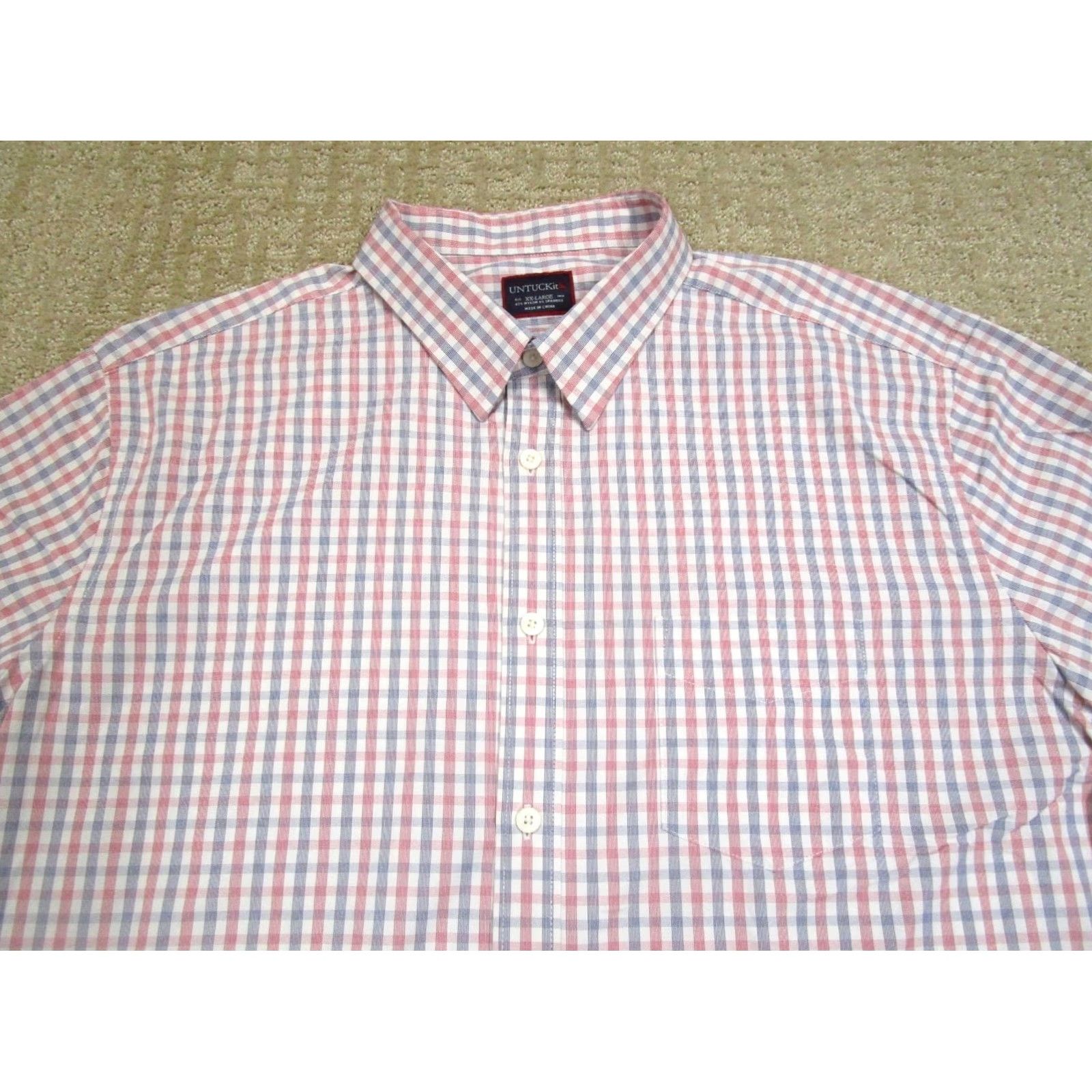 UNTUCKit UNTUCKit Shirt Men 2XL White Check Performance Button Up Long Sleeve Stretch Shirt Size US XXL / EU 58 / 5 - 2 Thumbnail