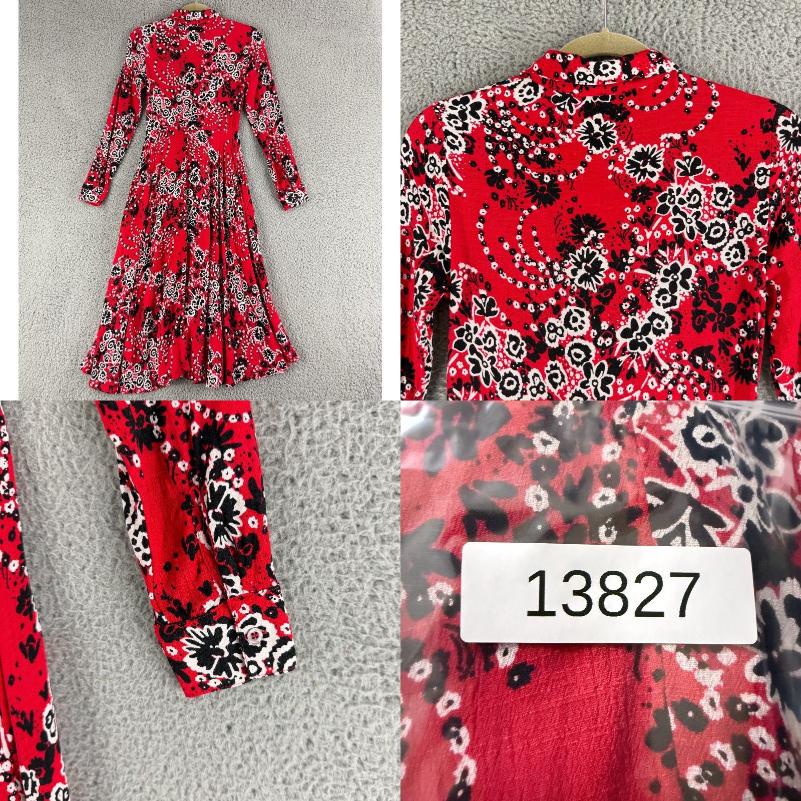 Free People Free People Tough Love Maxi Dress Womens Size 2 Red Floral Long Sleeve Maxi Dress Black?? Size XS / US 0-2 / IT 36-38 - 9 Thumbnail