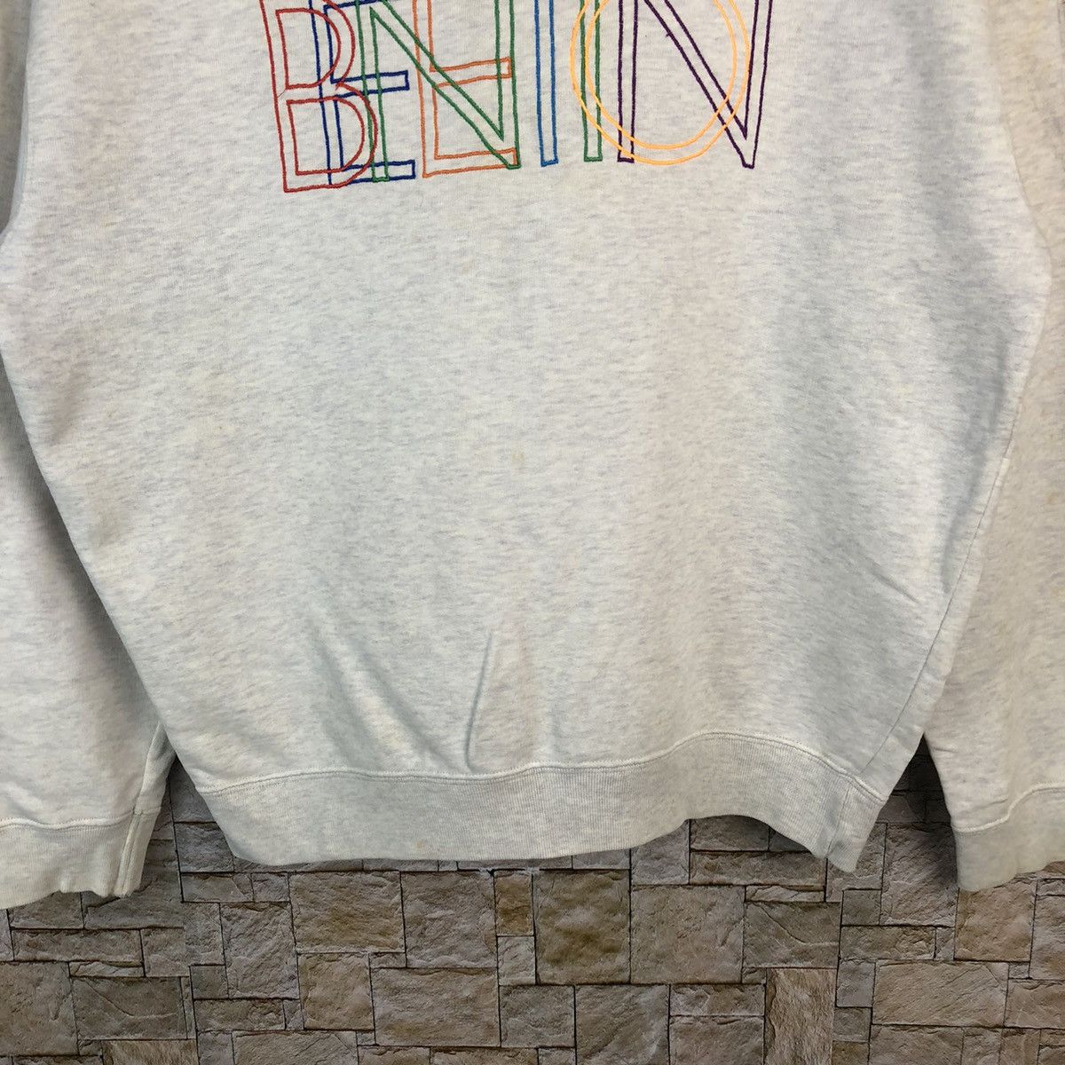 Benetton Made Italy Of Benneton vintage Cream Sweatshirt #A505 Size US M / EU 48-50 / 2 - 6 Thumbnail