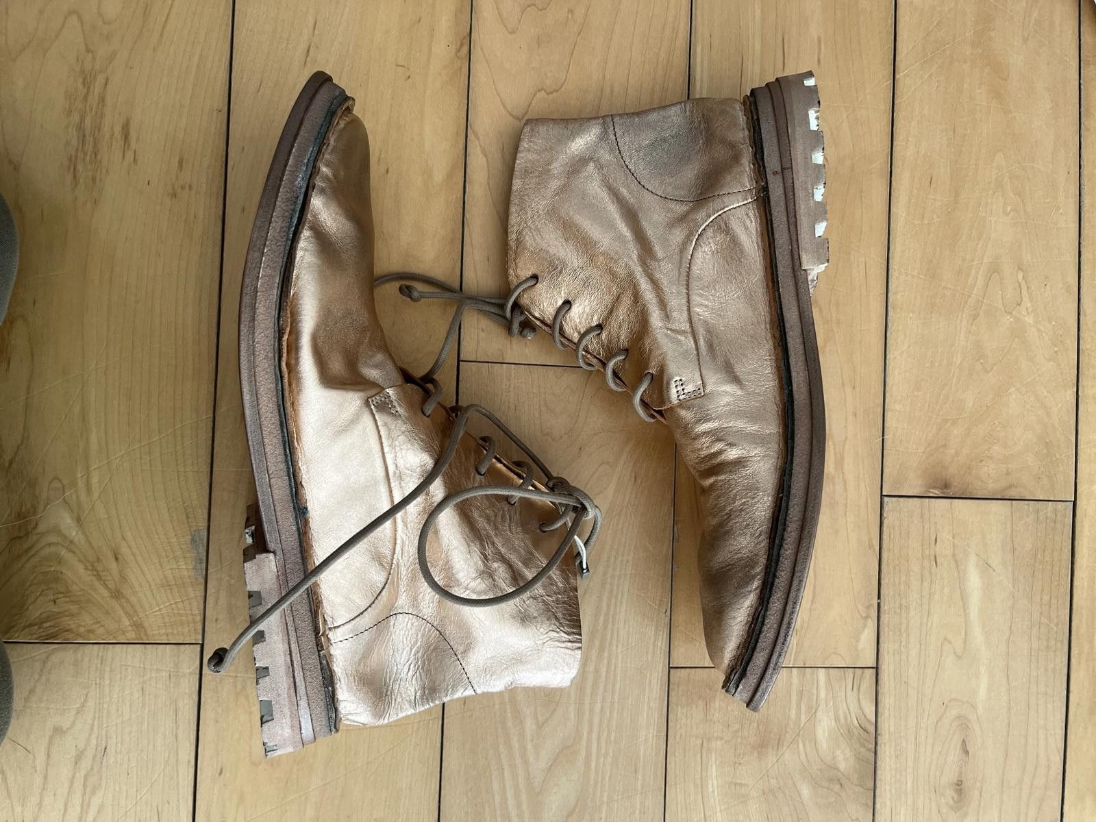 Marsell NWB - Marsell Metallic Leather Lace Up Boots Size US 7 / IT 37 - 2 Thumbnail