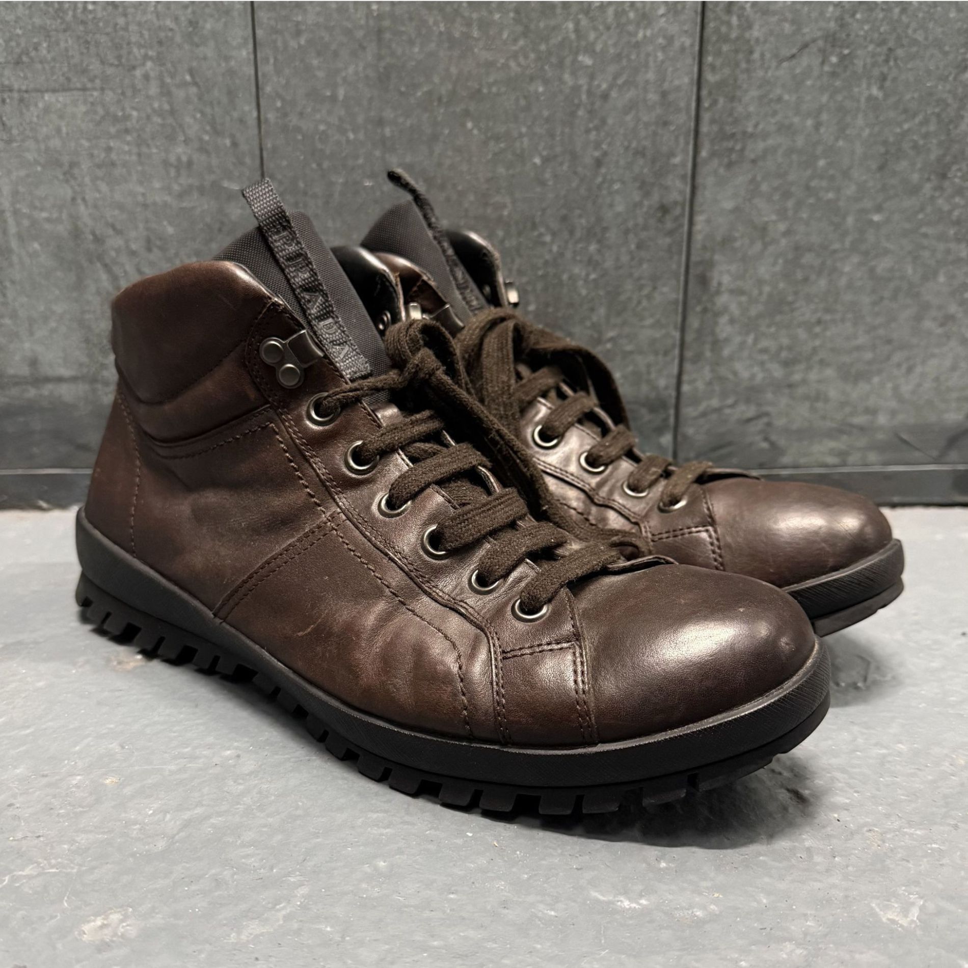 Prada × Vintage 00s Prada Hiking Boots | Grailed