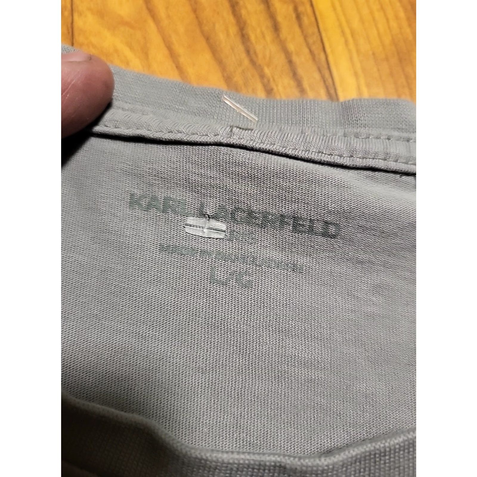 Karl Lagerfeld Karl Lagerfeld T-Shirt Men Shirt L Gray Paris Graphic Print Short Sleeve Regular Mens Size US 33 - 5 Thumbnail