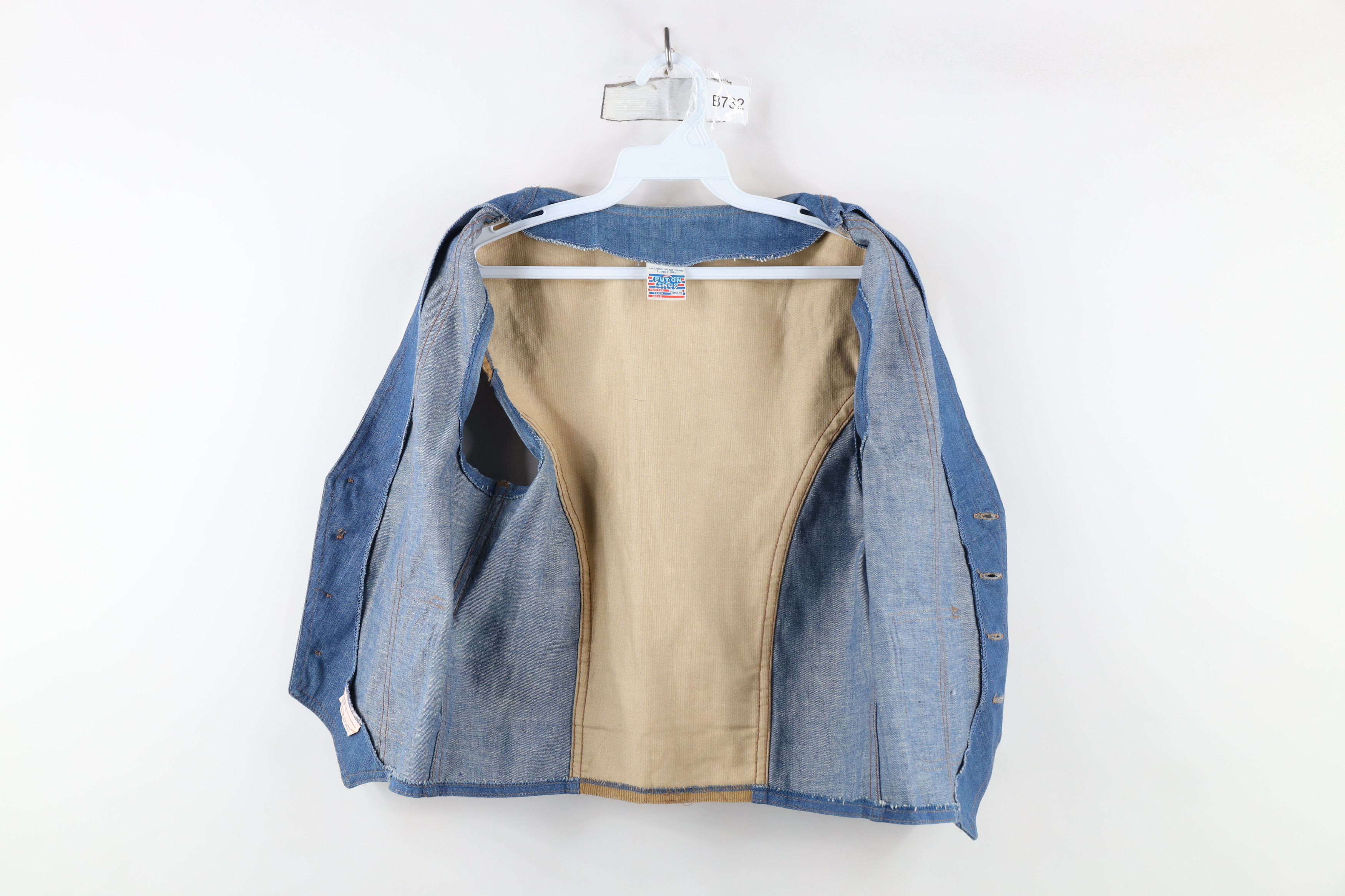 Vintage Vintage 70s Streetwear Corduroy Jean Vest Jacket Blue USA Size US XS / EU 42 / 0 - 10 Thumbnail