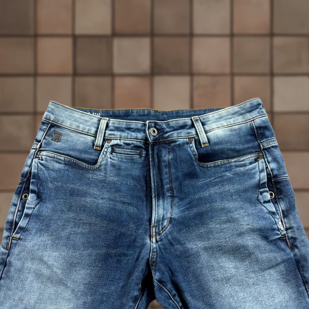Vintage G Star Raw Jeans Slim Tapered 32x34 Blue D Staq 3D Stretch Mens Regular Denim Cotton Zip Pattern Solid Inseam 32in with Logo Size US 32 / EU 48 - 1 Thumbnail