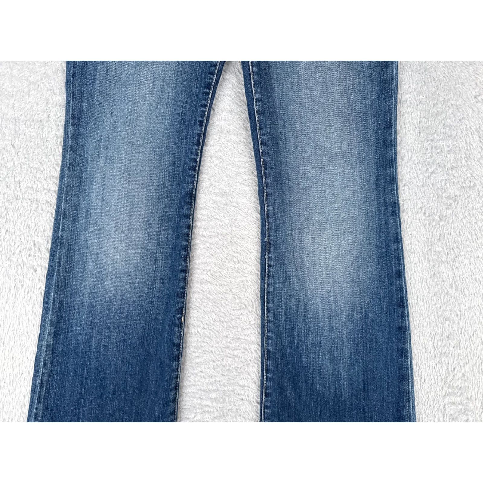 Denime Vintage Blue Cult Women's Flared Jeans 28 Blue Denim 30x31 Distressed Low Rise Size 28" / US 6 / IT 42 - 3 Thumbnail