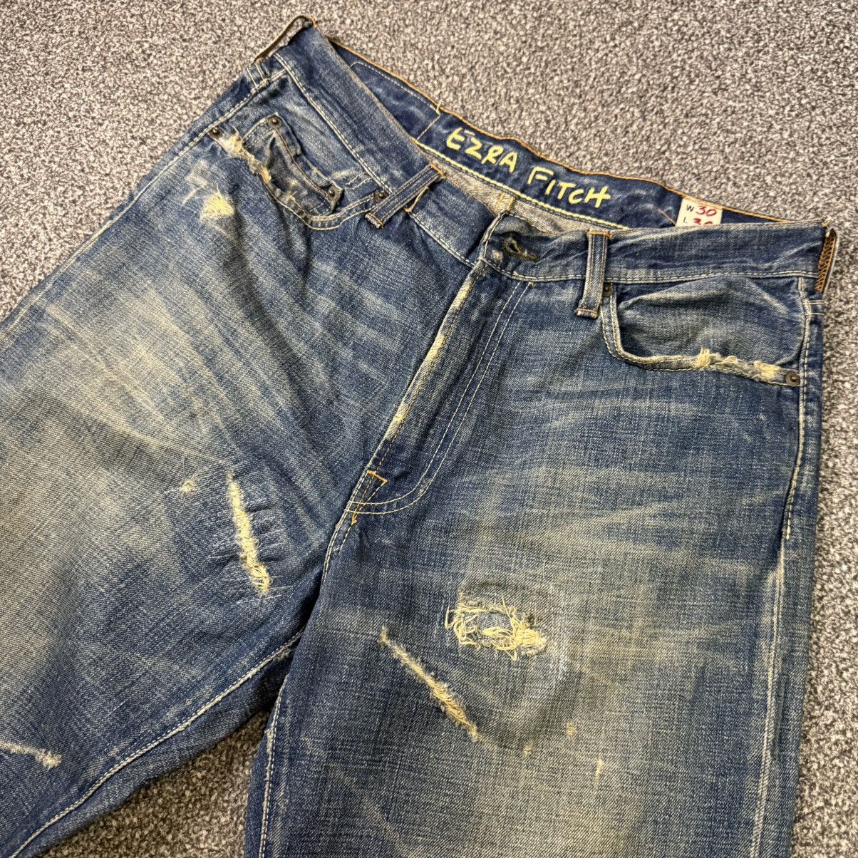 Beauty Beast Bootcut Ezra Fitch Distressed y2k Style Wide Leg Denim Size US 33 - 3 Thumbnail