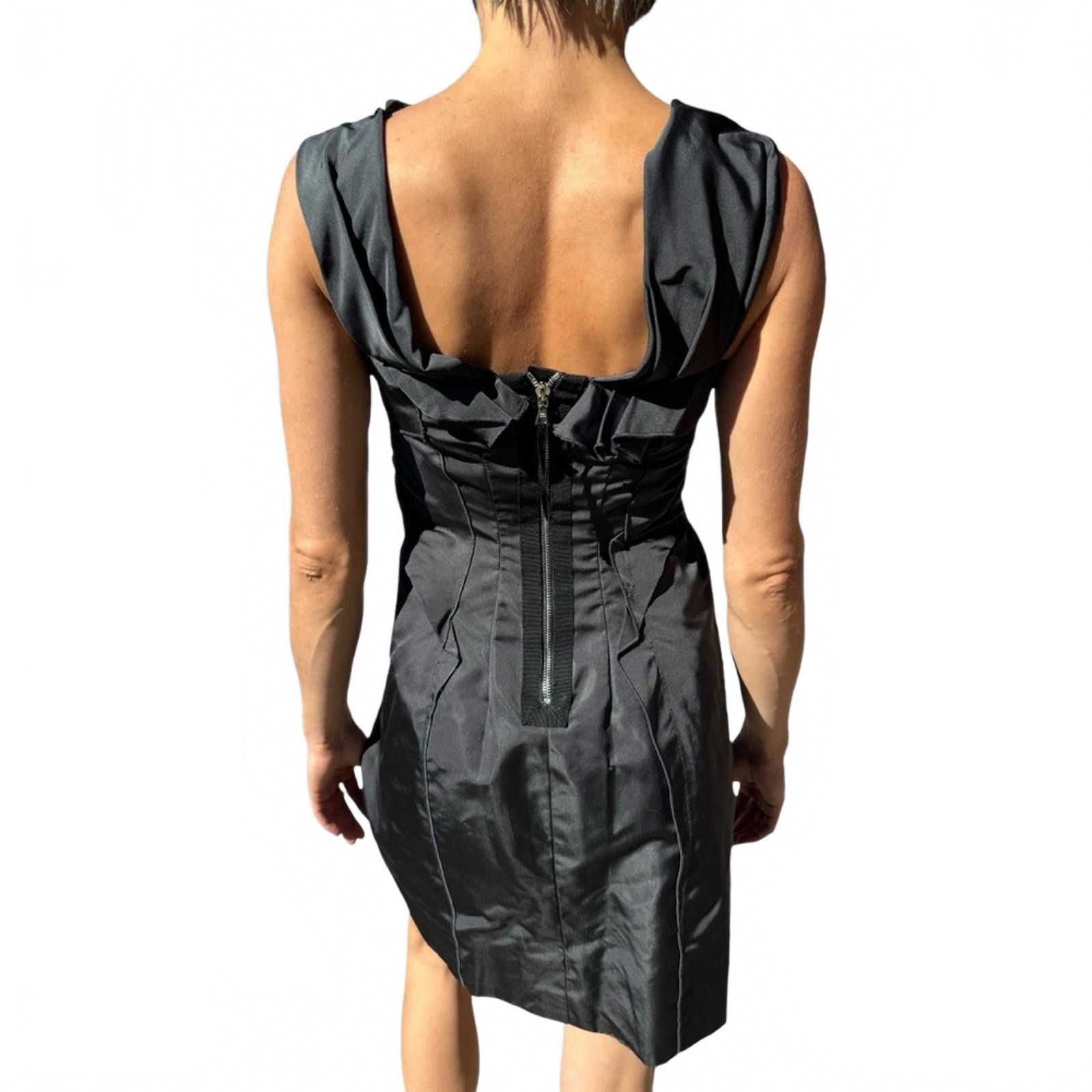 Marc Jacobs Marc Jacobs Sz 4 Black Draped Silk Bubble Hem Dress Size S / US 4 / IT 40 - 5 Thumbnail
