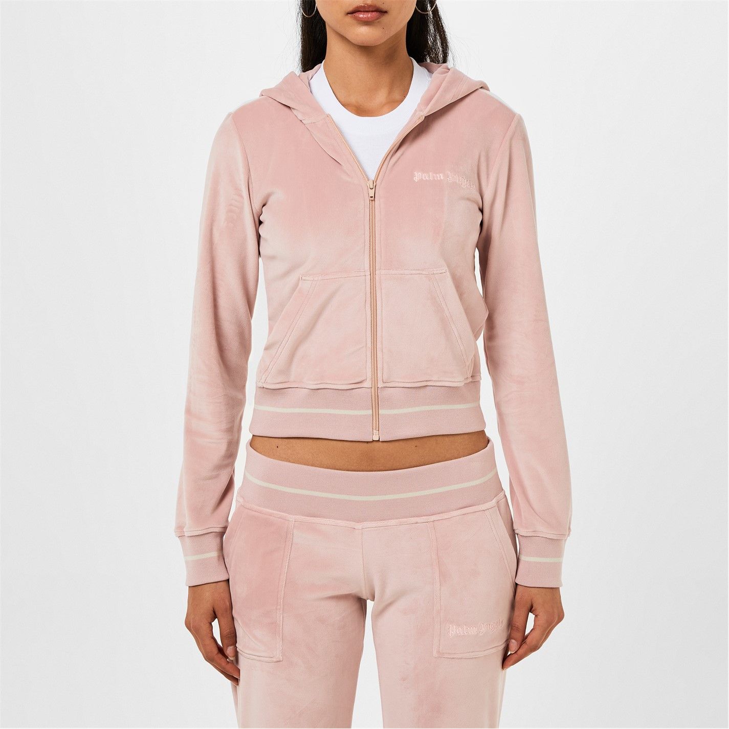 Palm Angels o1g2r1mq0325 ChenilleTrack Jacket in Pink Size L / US 10 / IT 46 - 3 Thumbnail
