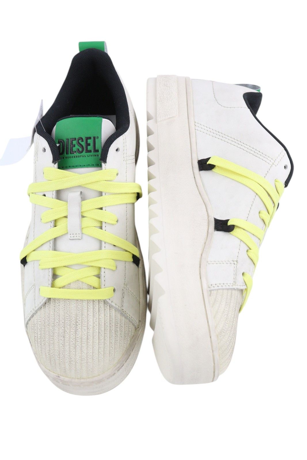 Diesel S-SHIKA LACEUP EU42.5 White Leather Low Top Logo 40833 Size US 9.5 / EU 42-43 - 6 Thumbnail