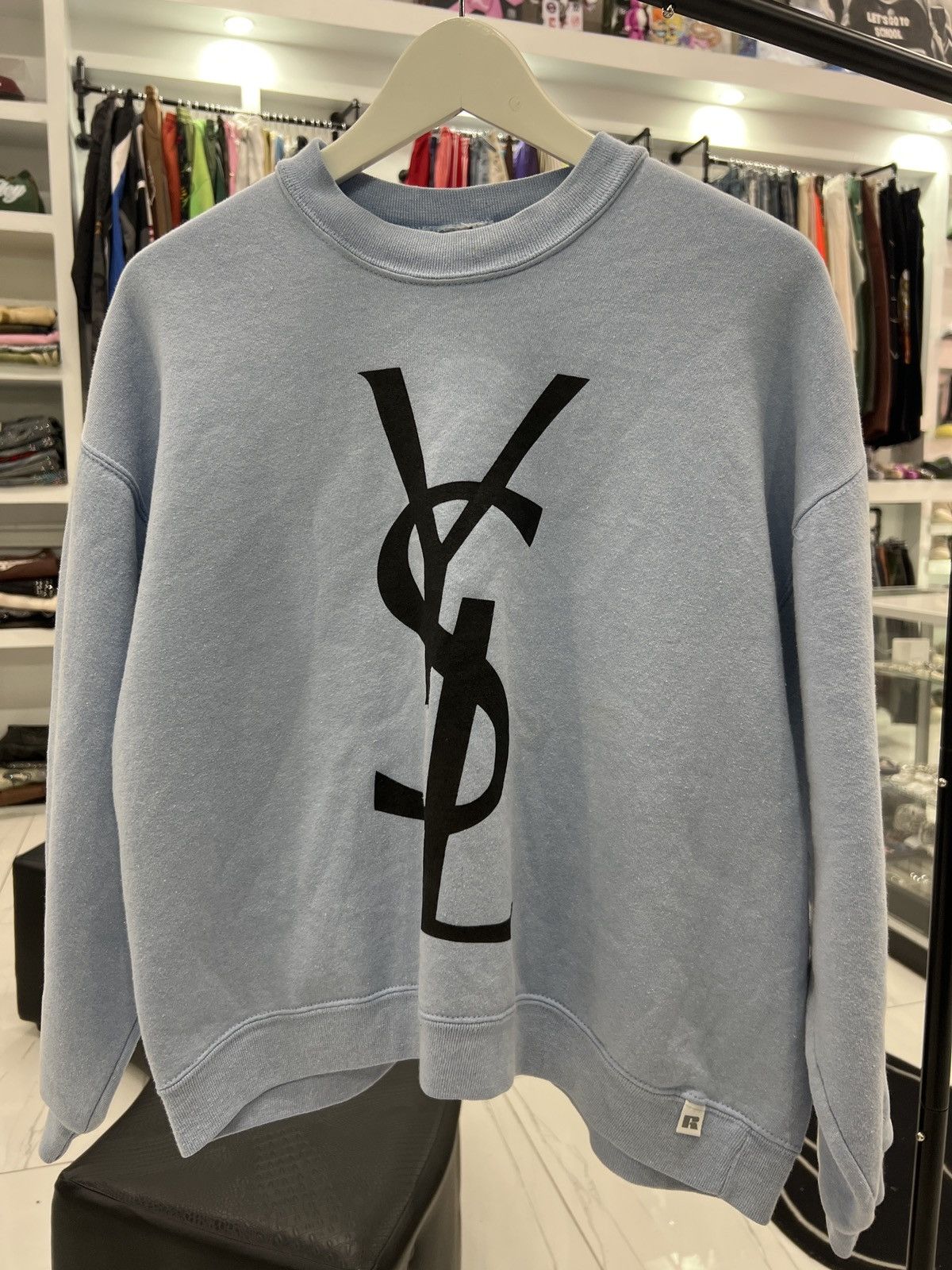 Other BOOTLEG YSL SkyBlue Crewneck Size US L / EU 52-54 / 3 - 1 Thumbnail